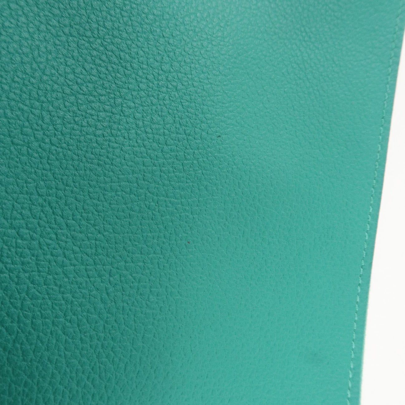 HERMES Atout GM Leather Pouch Emerald Green Used