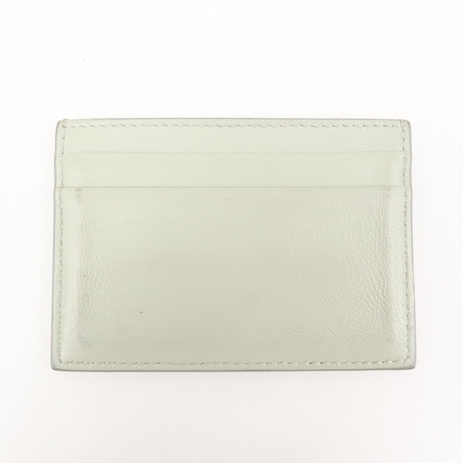 CELINE Leather Compact Wallet Card Case Beige