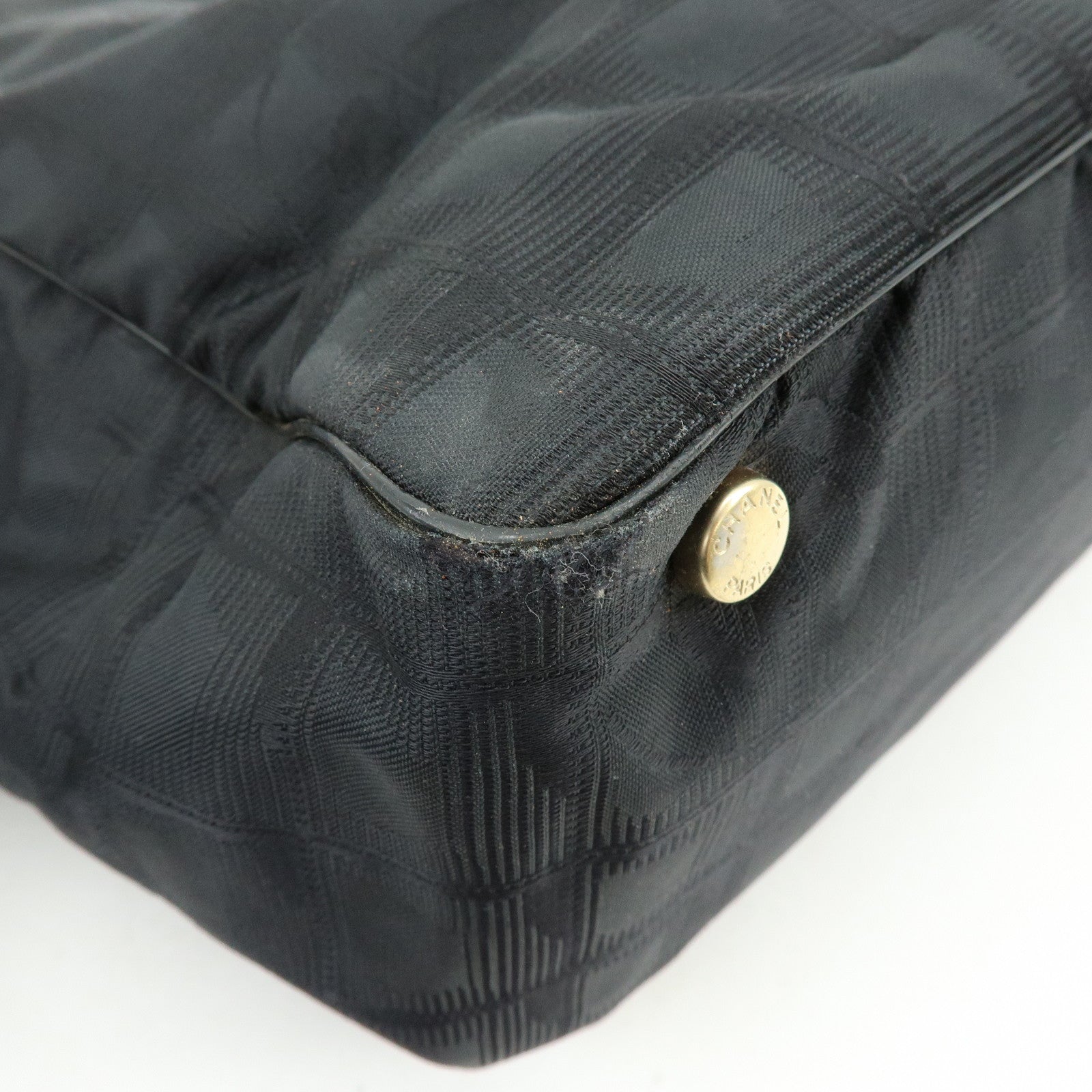 CHANEL New Travel Line Nylon Jacquard Leather Tote Bag A15991