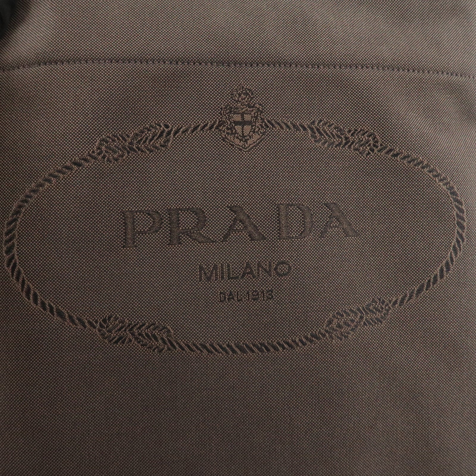 PRADA Logo Jacguard Shoulder Bag Crossbody Bag Brown VA0655