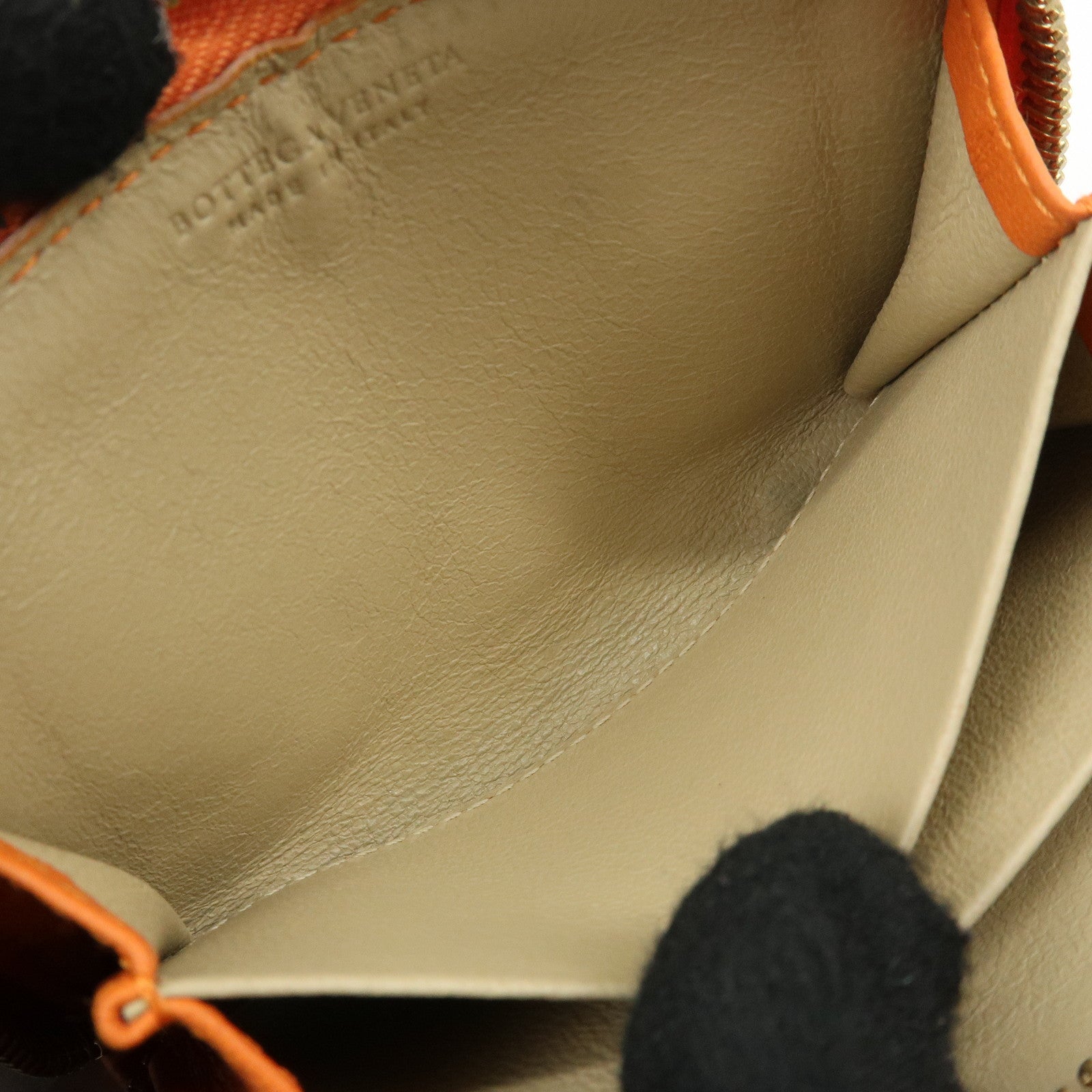 BOTTEGA VENETA Intrecciato Lamb Skin Coin Case Orange 114075