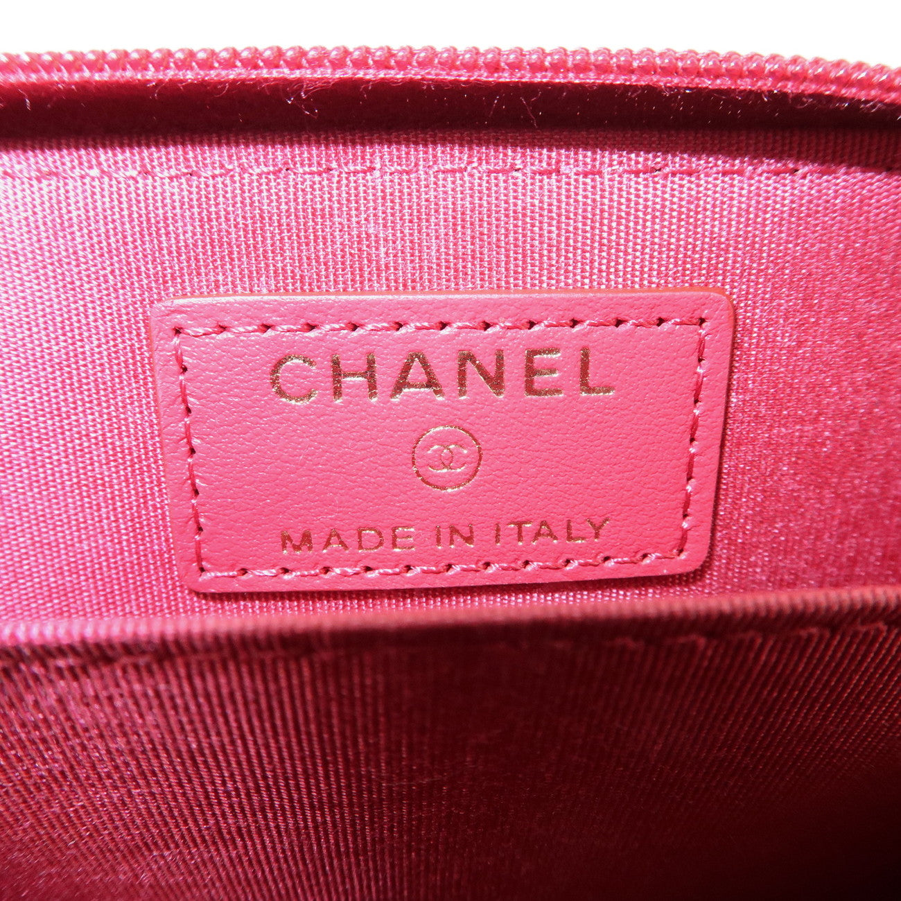 CHANEL COCO Mark Caviarskin Card Case Coin Case Red A68890