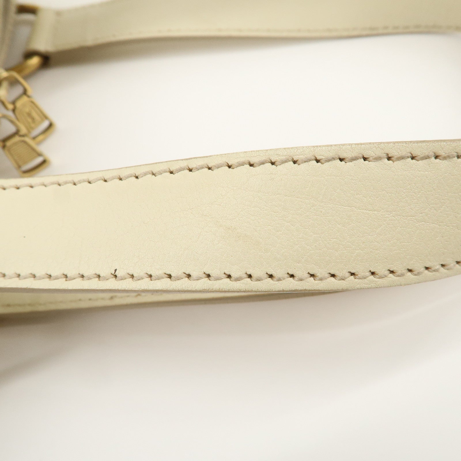 SAINT LAURENT PARIS Muse Leather Hand Bag Shoulder Bag Ivory