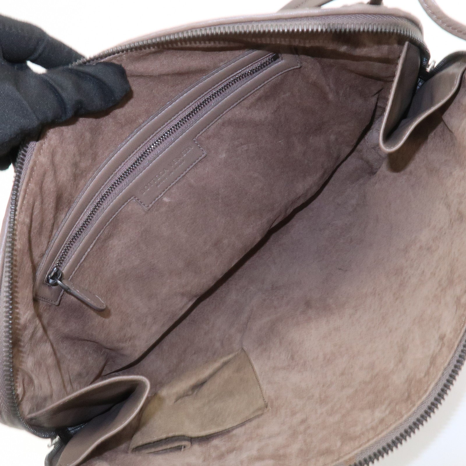 BOTTEGA VENETA Intrecciato Leather Shoulder Crossbody Bag Greige