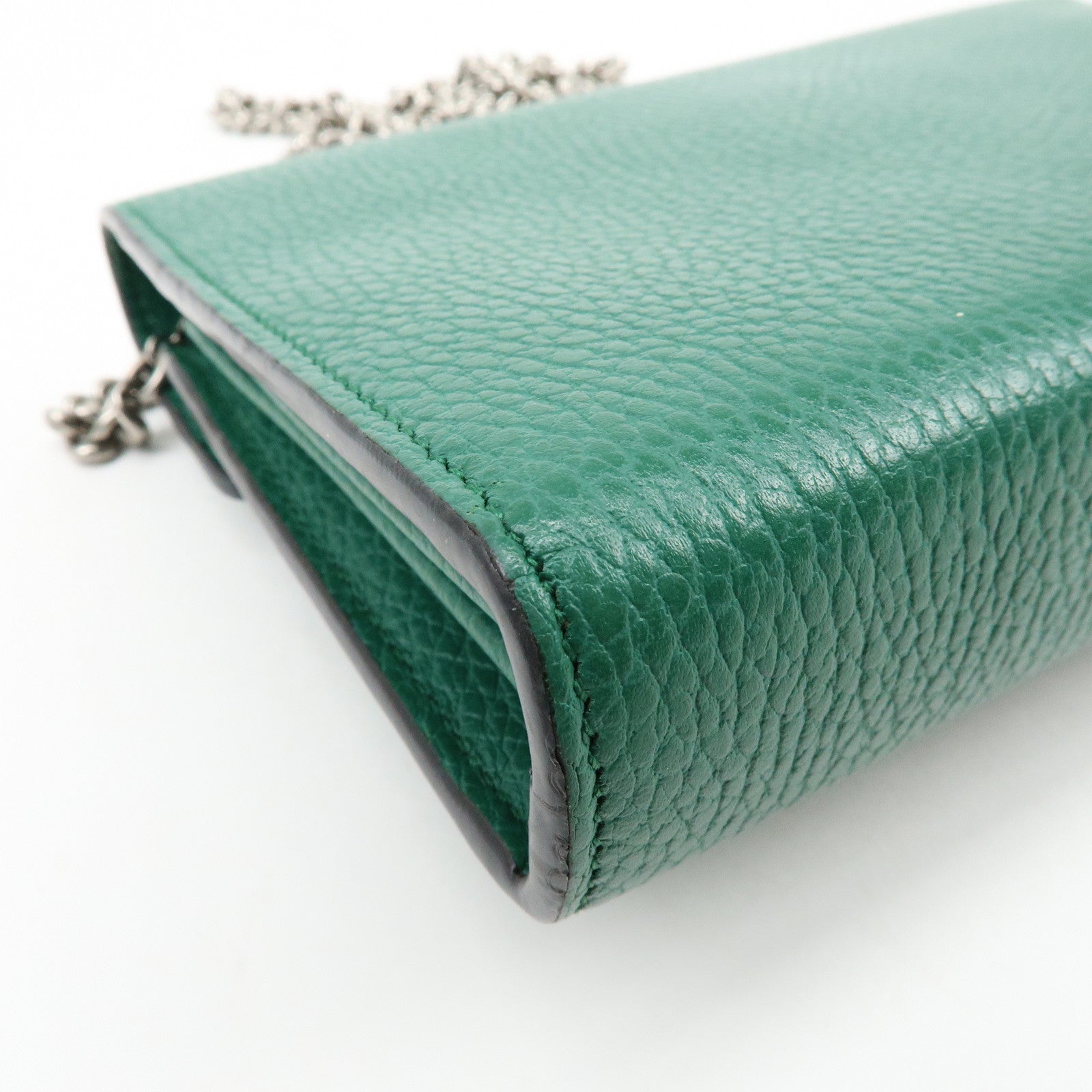 GUCCI Dionysus Leather Chain Shoulder Bag Wallet Green 401231