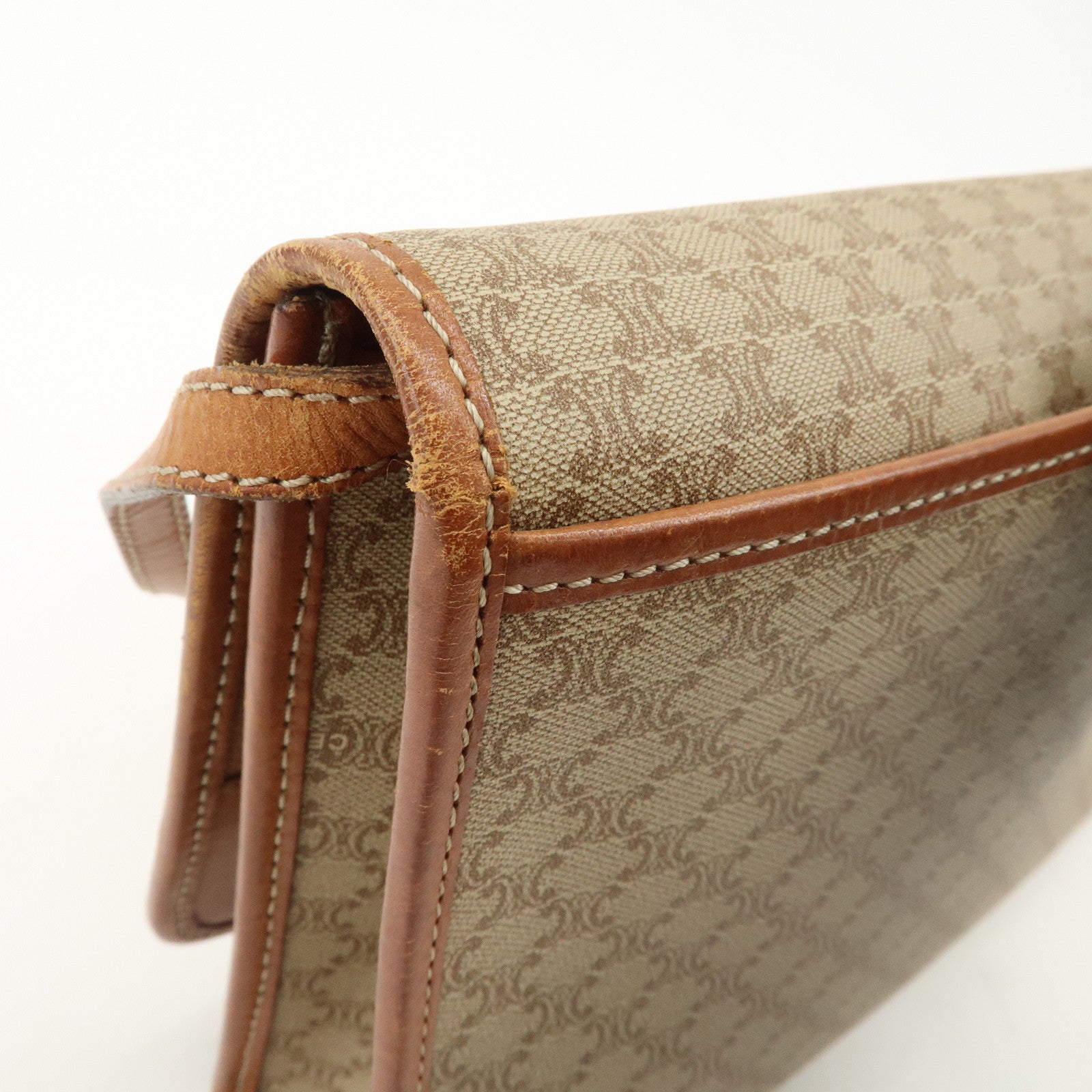 CELINE Macadam PVC Leather 2Way Bag Shoulder Bag Beige