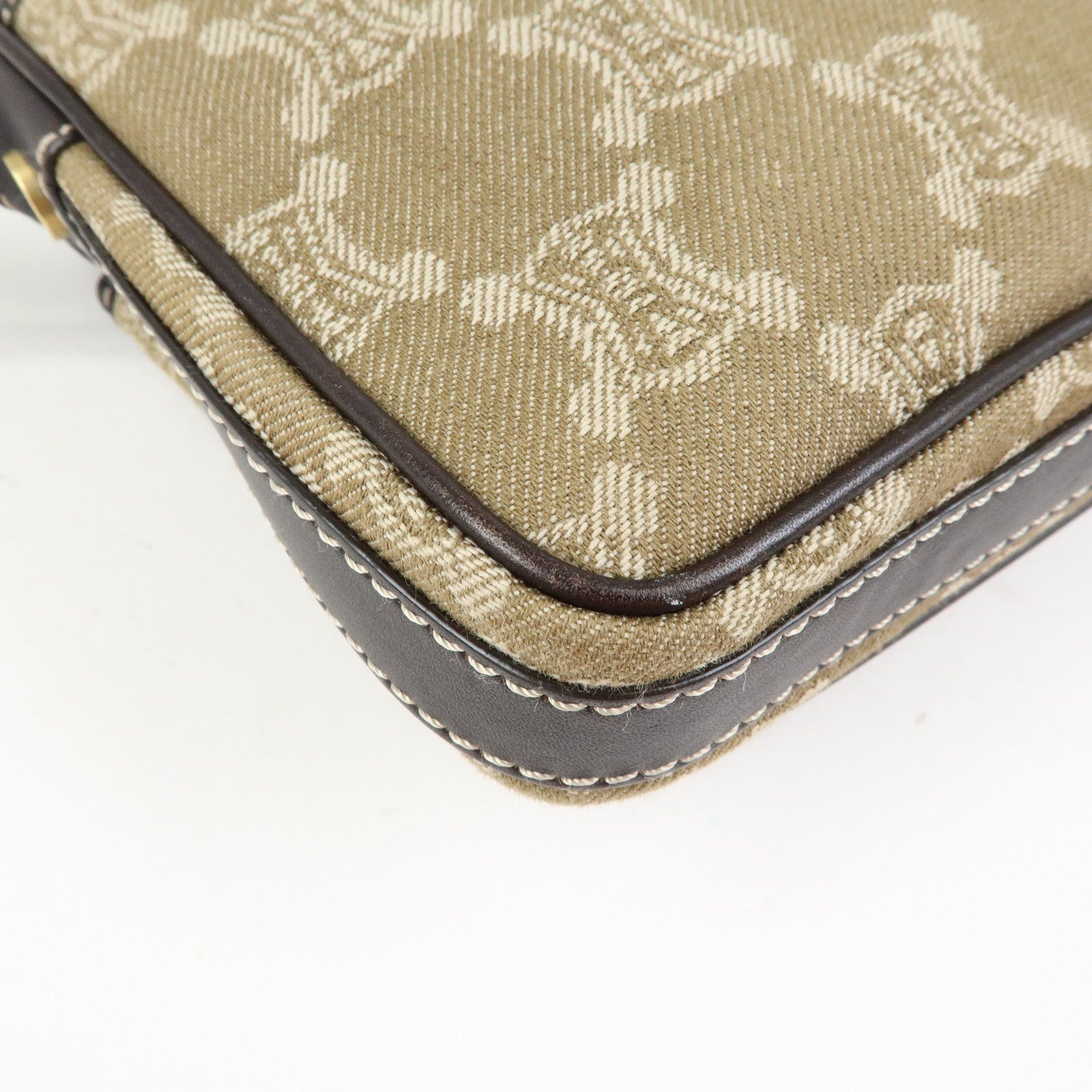 CELINE Macadam Canvas Leather Shoulder Bag Crossbody Bag Brown