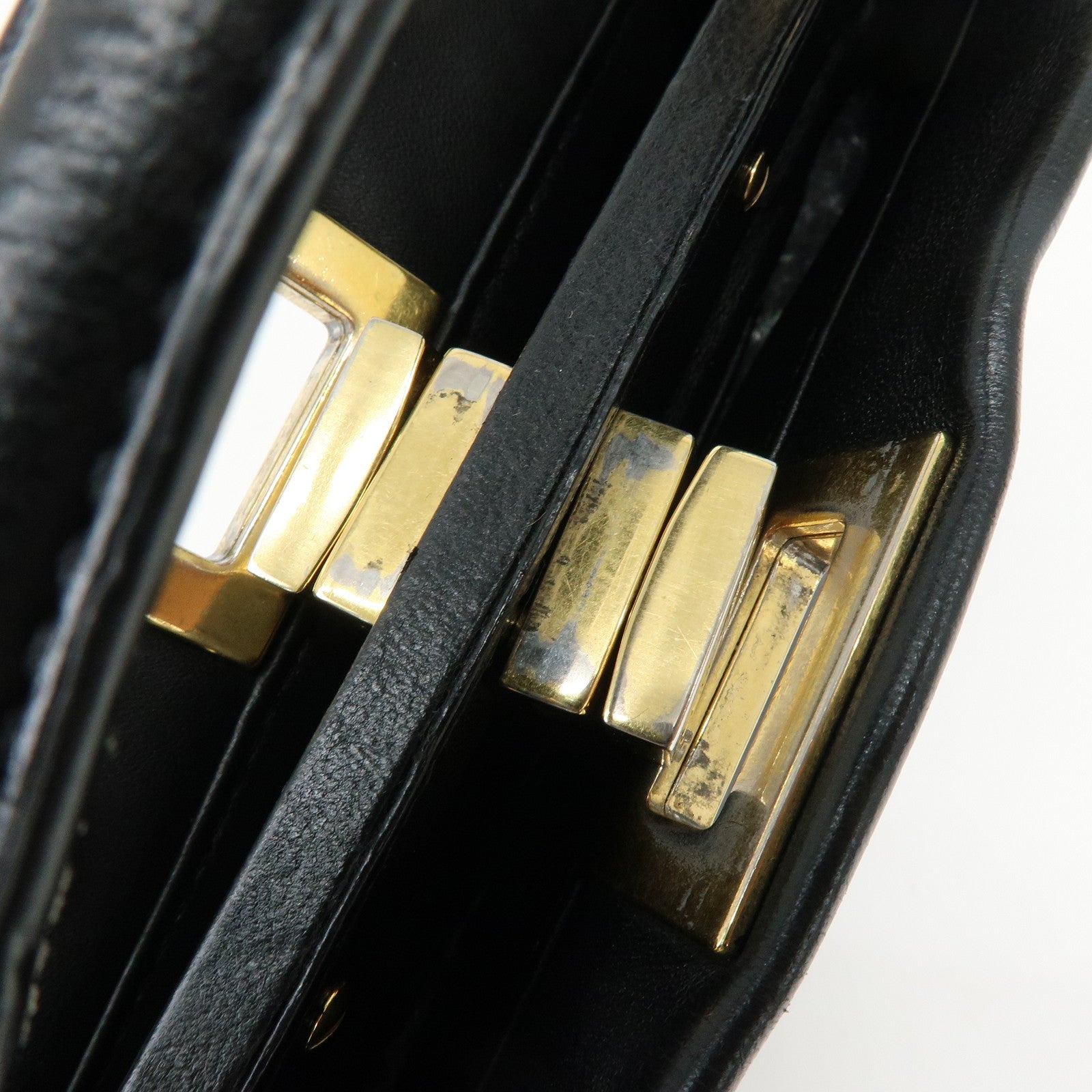 FENDI Peekaboo Mini 2Way Shoulder Bag Hand Bag Black 8BN244