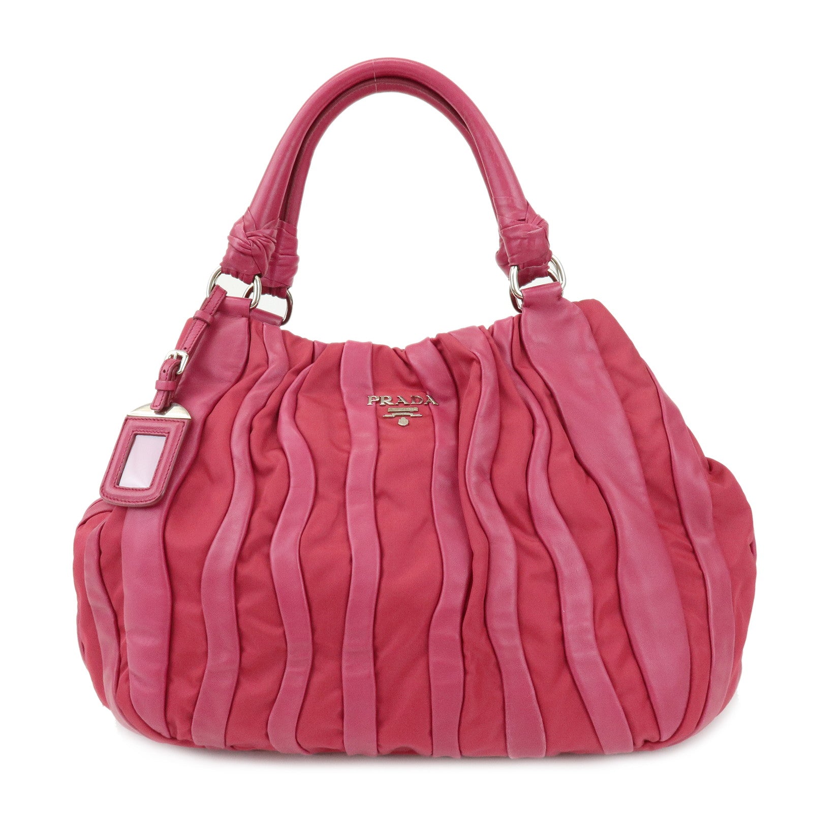 PRADA Nappa Leather Nylon Hand Bag Shoulder Bag Pink BR3994