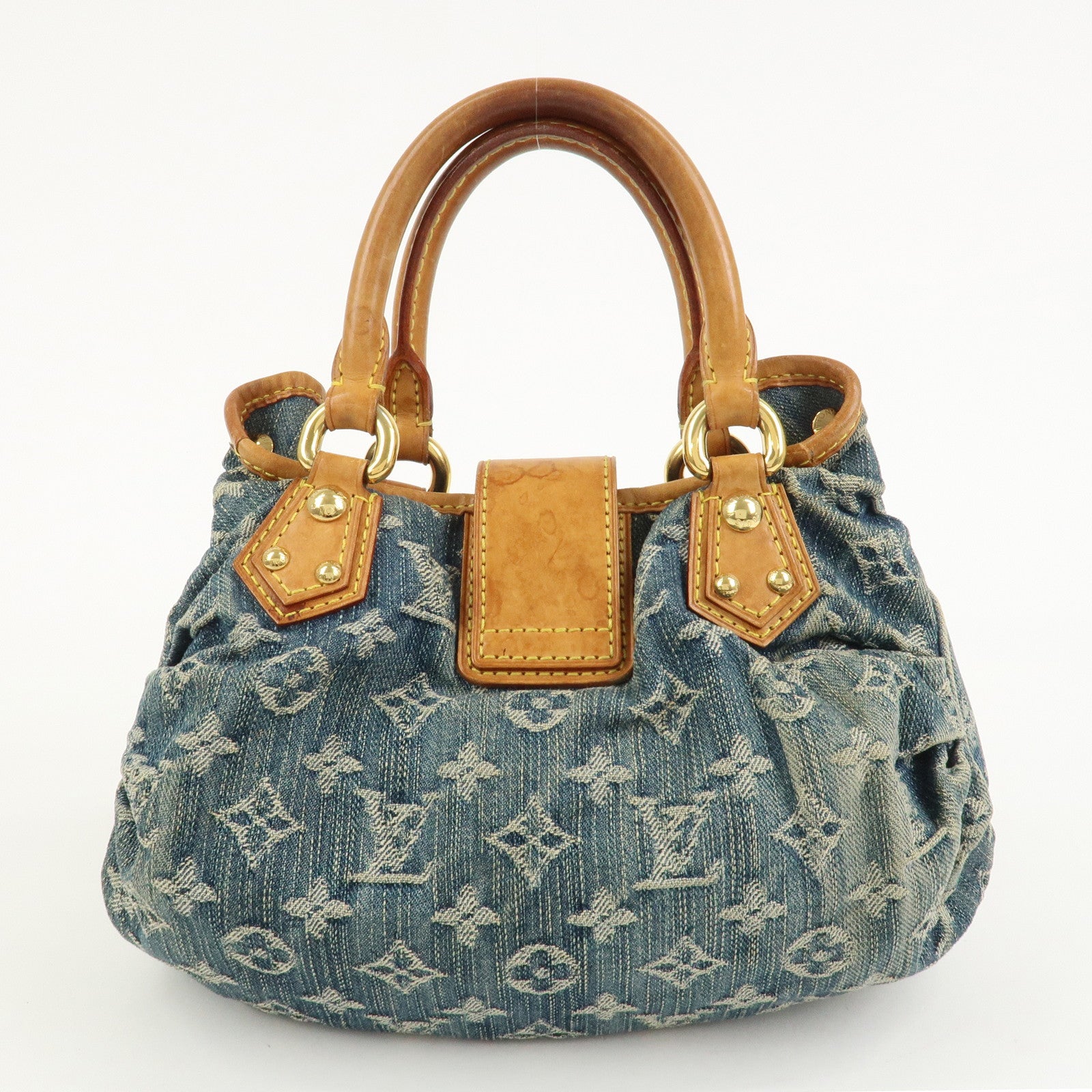 Louis Vuitton Monogram Denim Pleaty Hand Bag Blue M95020