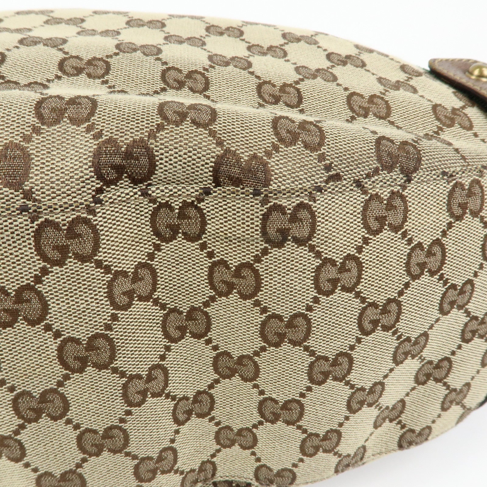 GUCCI Sherry GG Canvas Tote Bag Hand Bag Beige Brown 144186