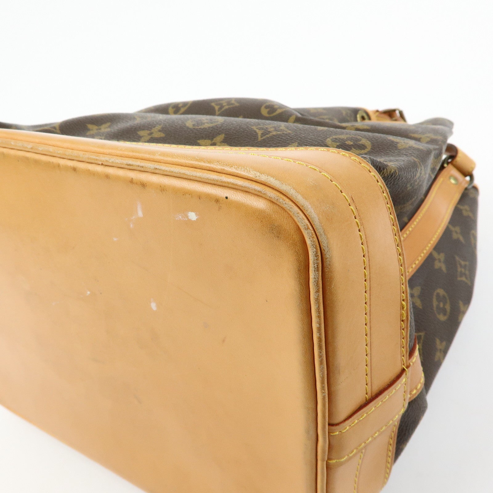 Louis Vuitton Monogram Canvas Leather Noe Shoulder Bag Brown M42224