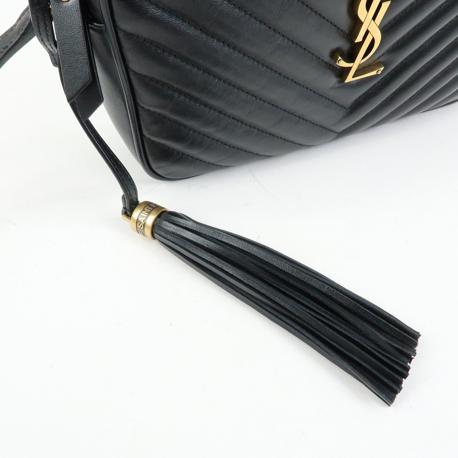SAINT LAURENT PARIS Cassandra Shoulder Crossbody Bag Black 612544