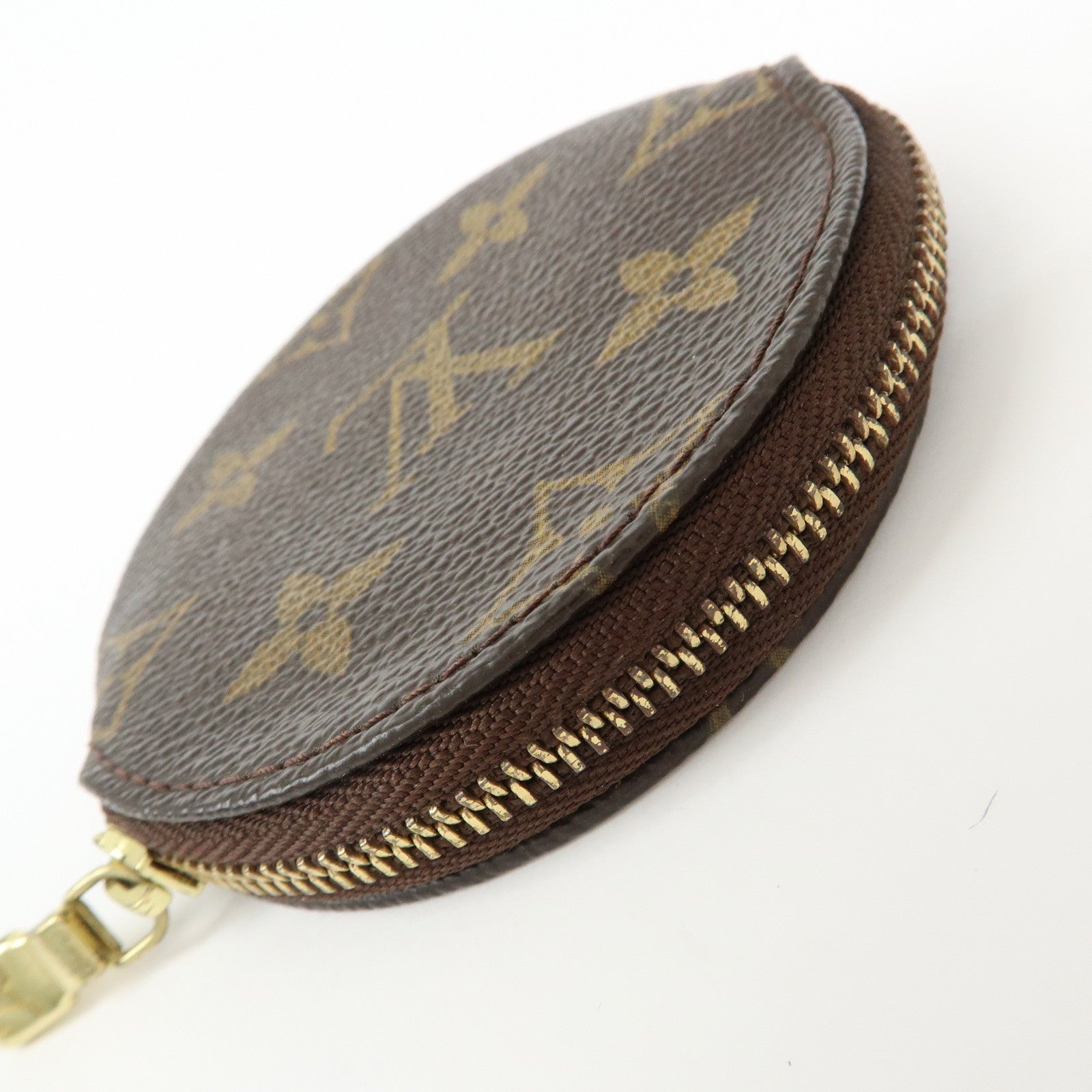 Louis Vuitton Monogram Porte Monnaie Rond Coin Case Brown M61926