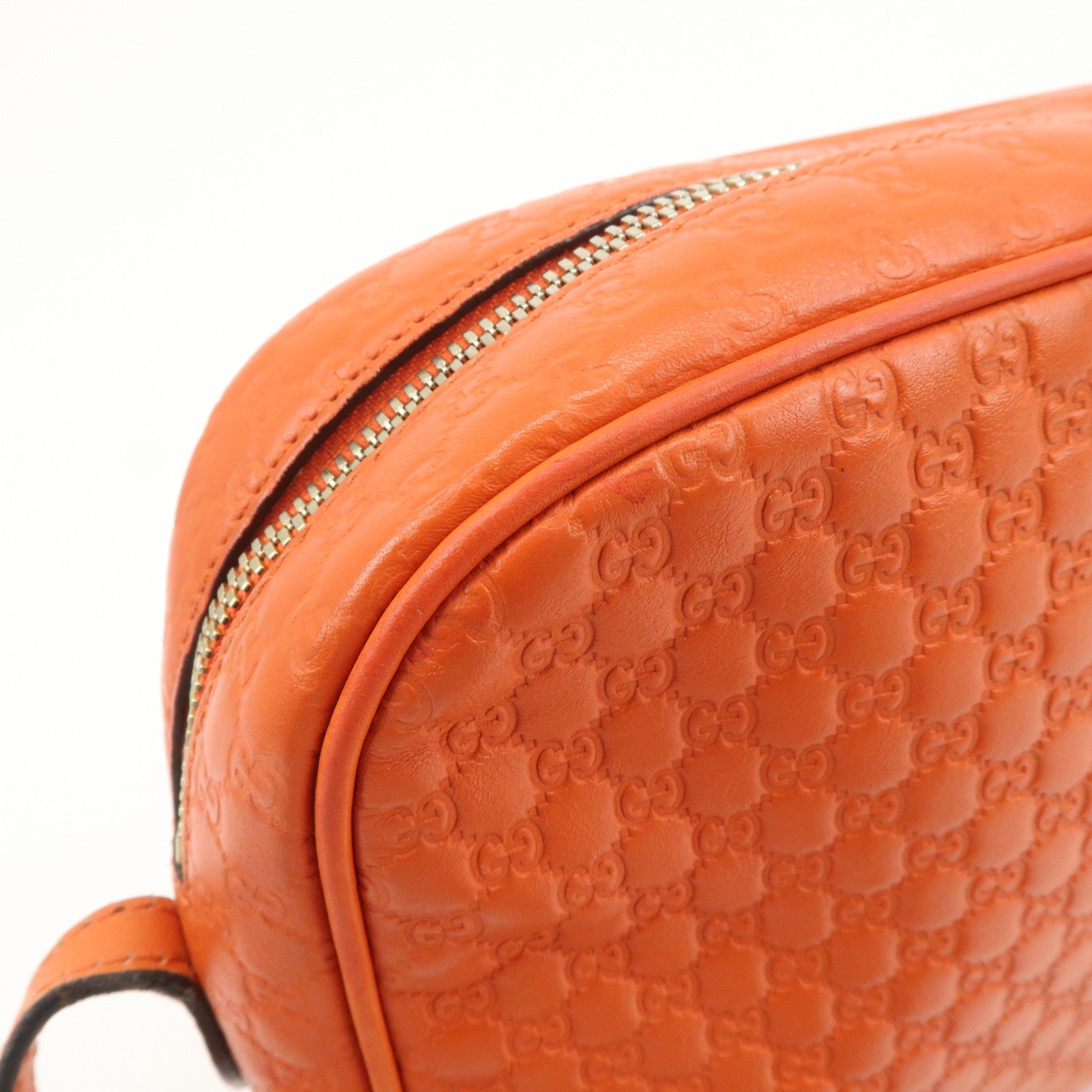 GUCCI Micro Guccissima Leather Shoulder Bag Orange 449413