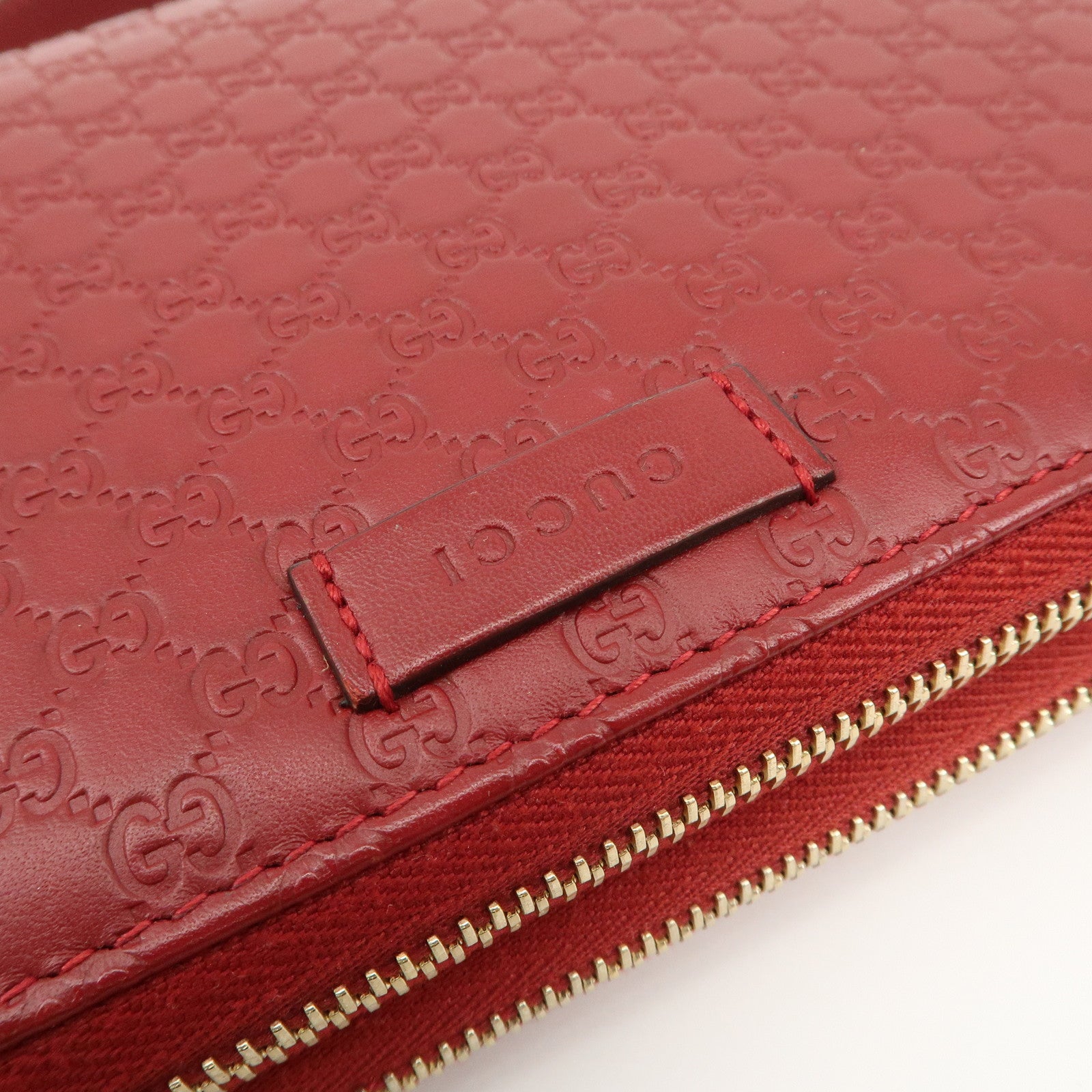 GUCCI Micro Guccissima Leather Travel Case Clutch Bag Red 544250 Used