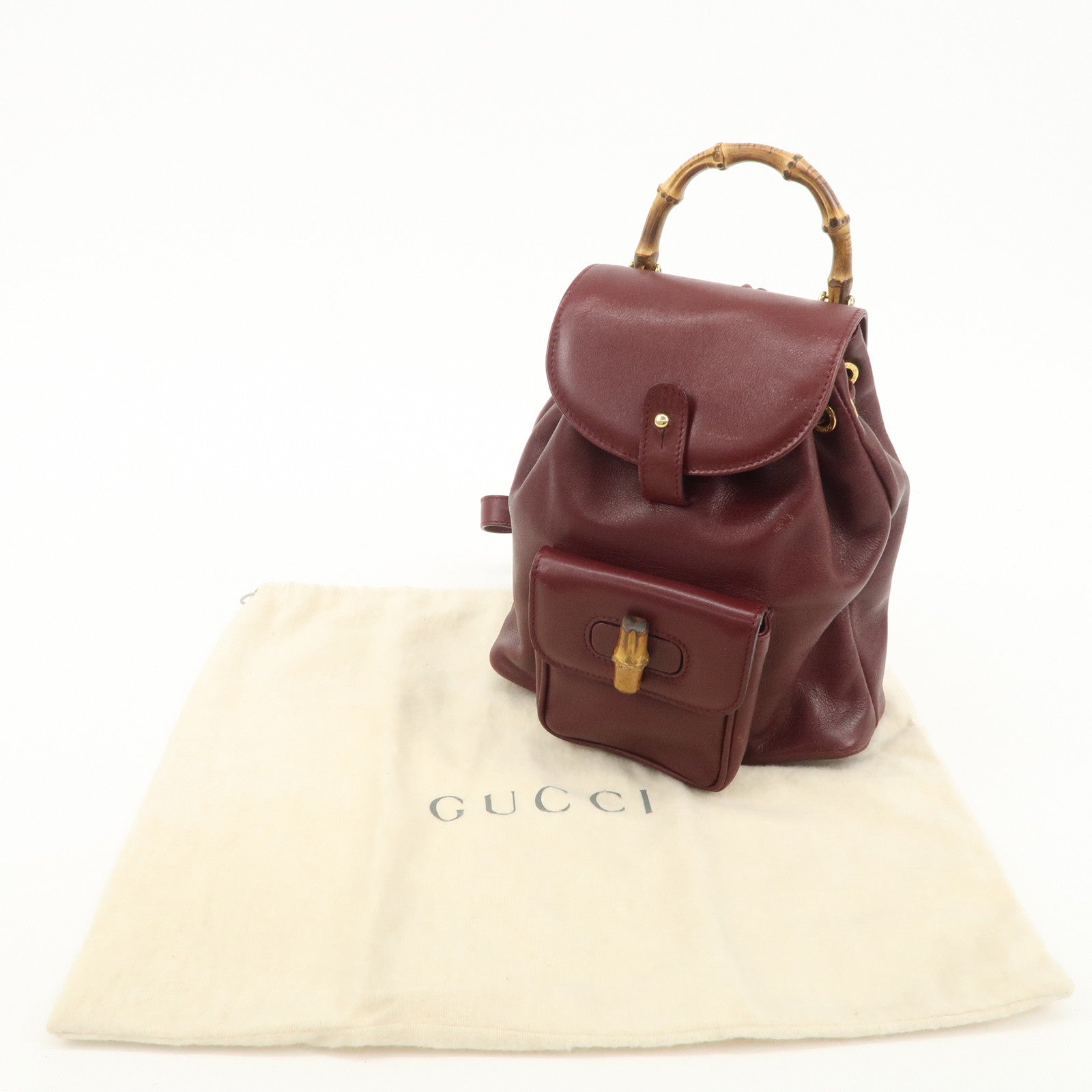 GUCCI Bamboo Leather Mini Ruck Sack Back Pack 003.2058.0030.0