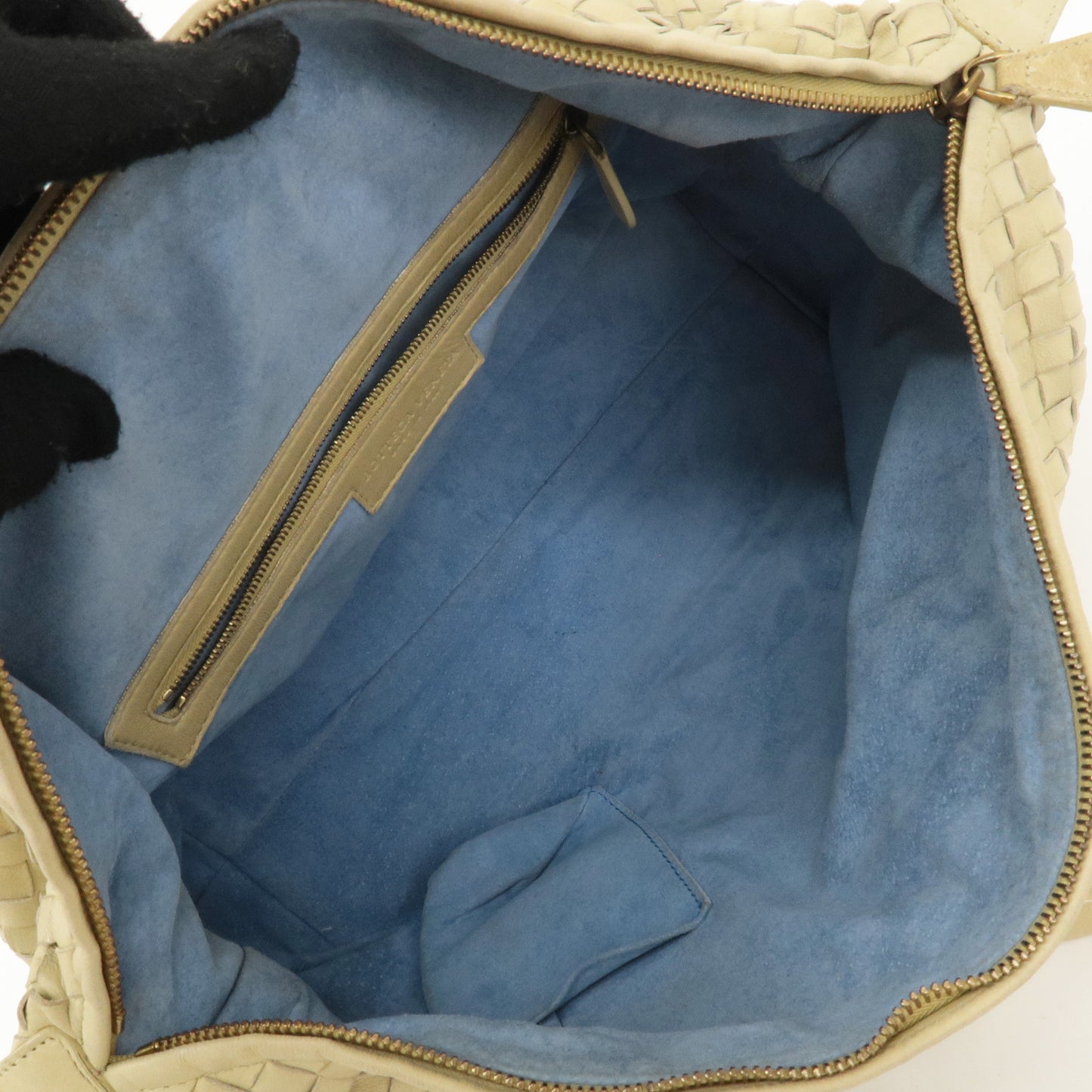 BOTTEGA VENETA Intrecciato Leather Boston Bag Beige 173398
