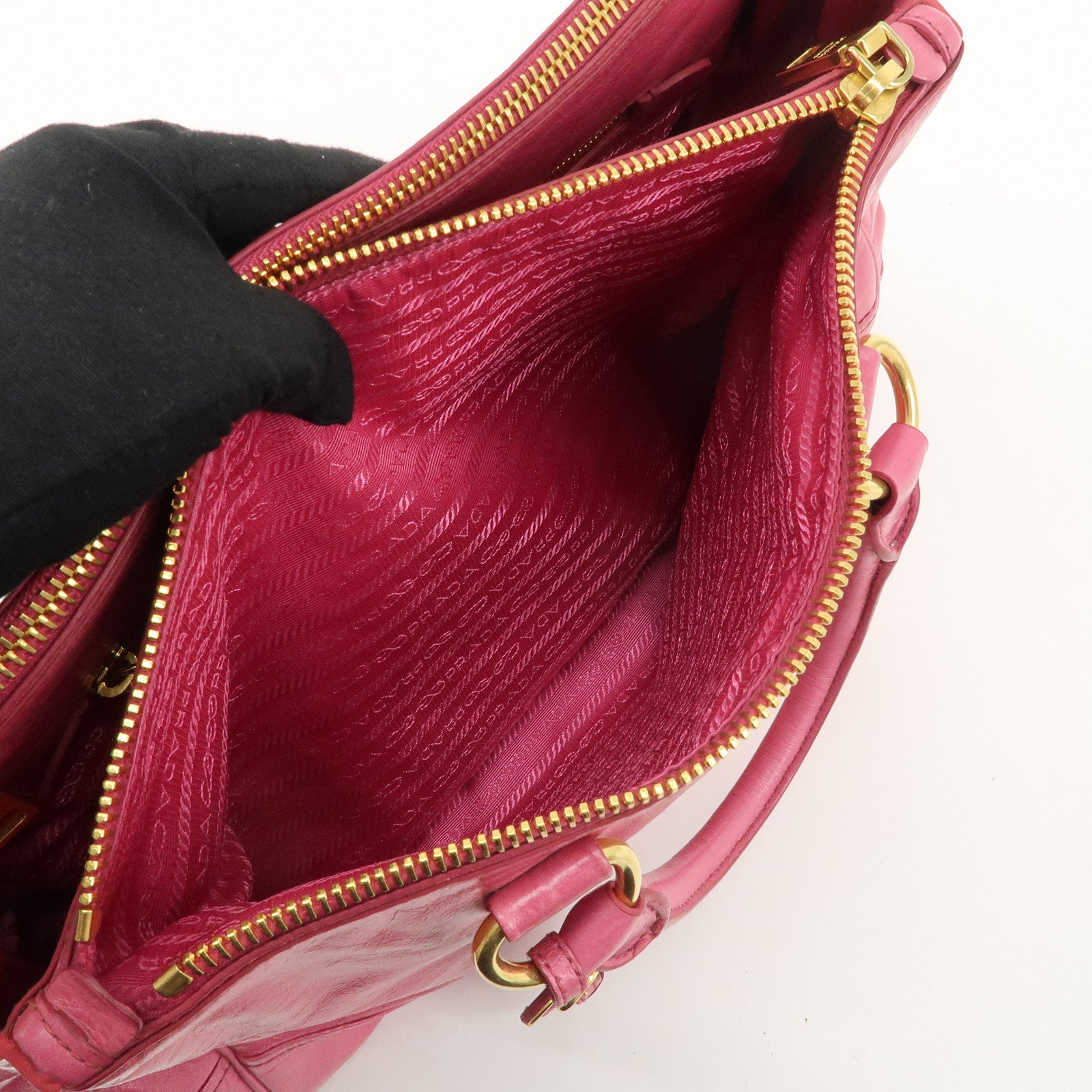 PRADA Leather 2Way Hand Bag Shoulder Bag Pink BN2324