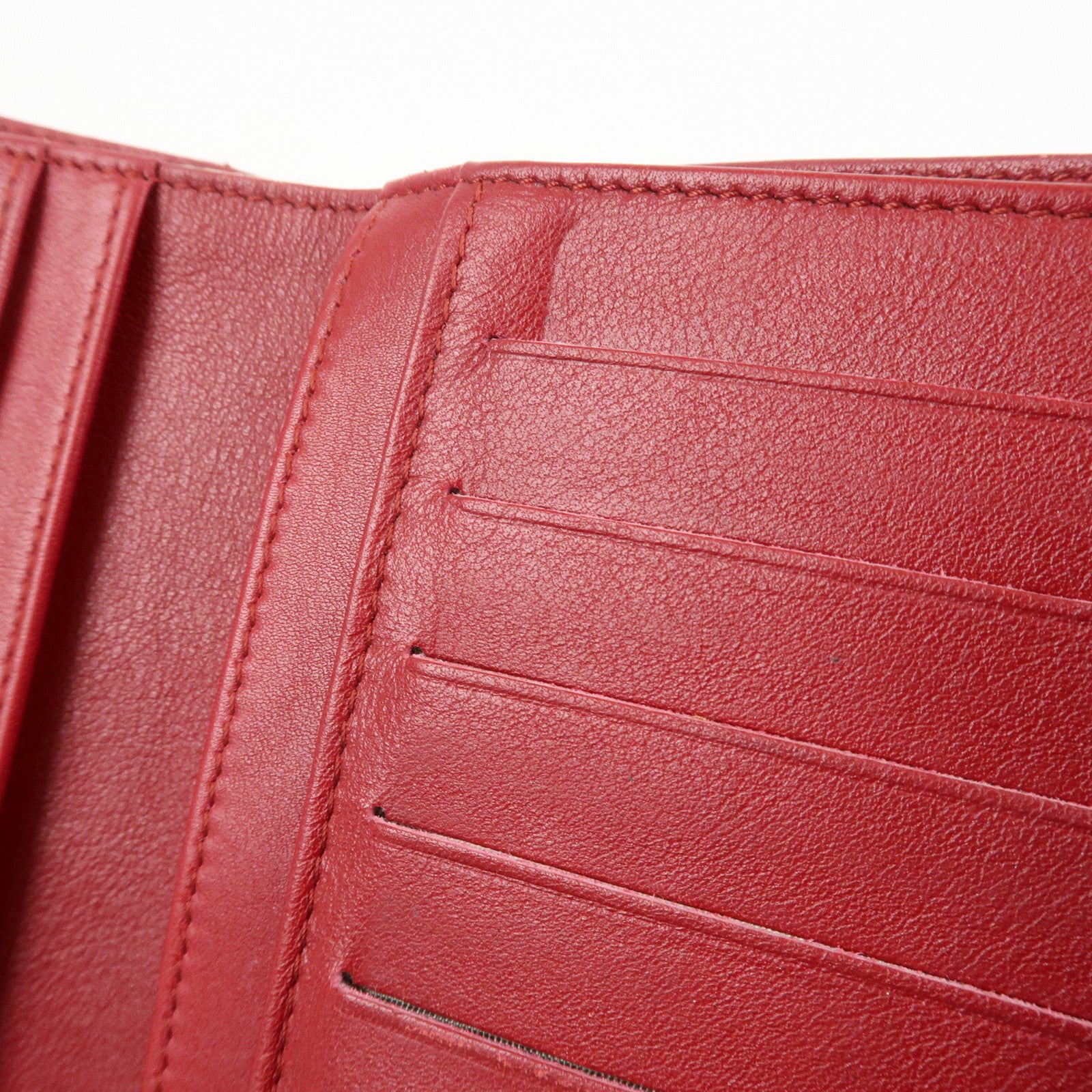 CHANEL Brilliant Patent Leather Bifold Wallet Red A48706 Used