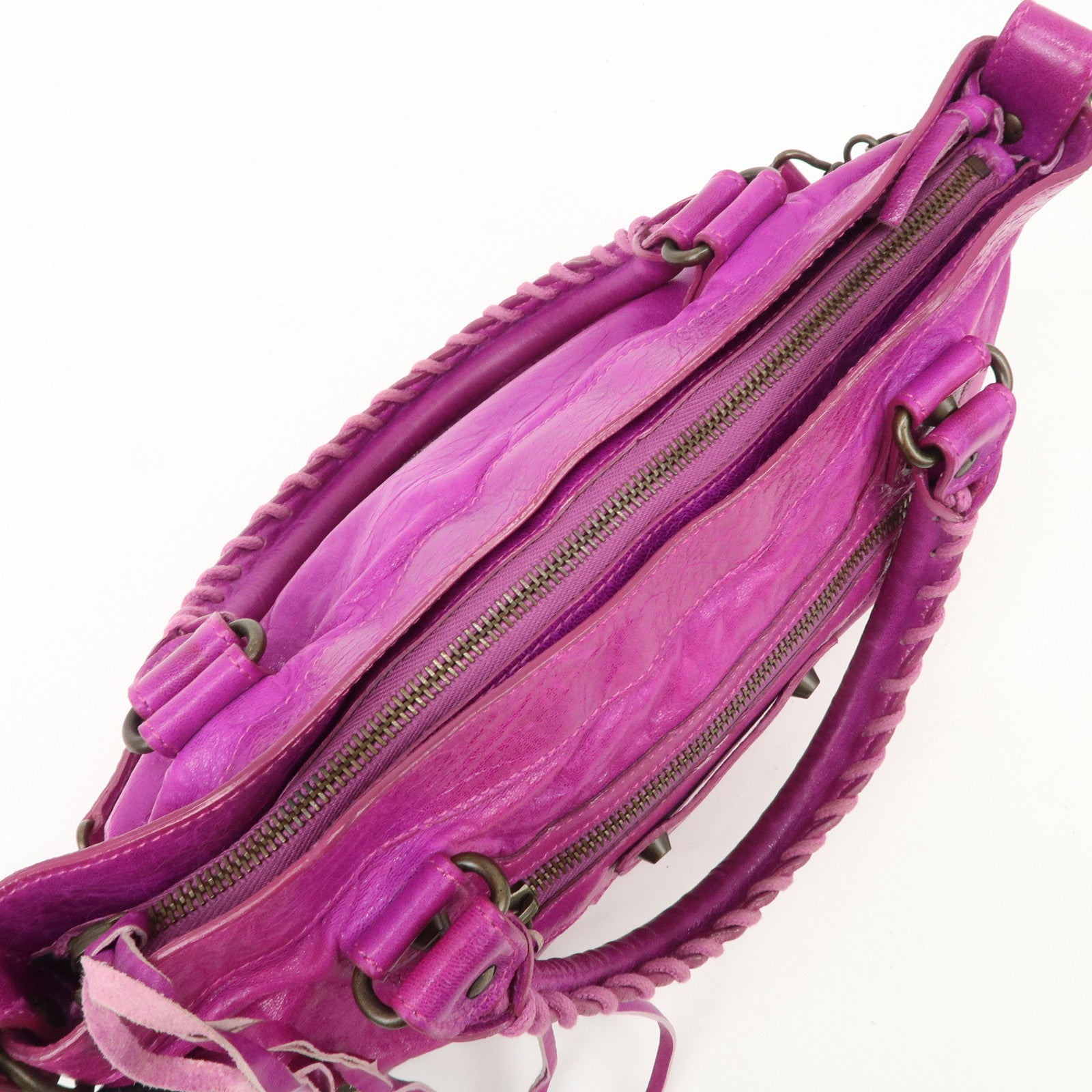 BALENCIAGA The First Leather 2Way Bag Hand Bag Pink 103208 Used