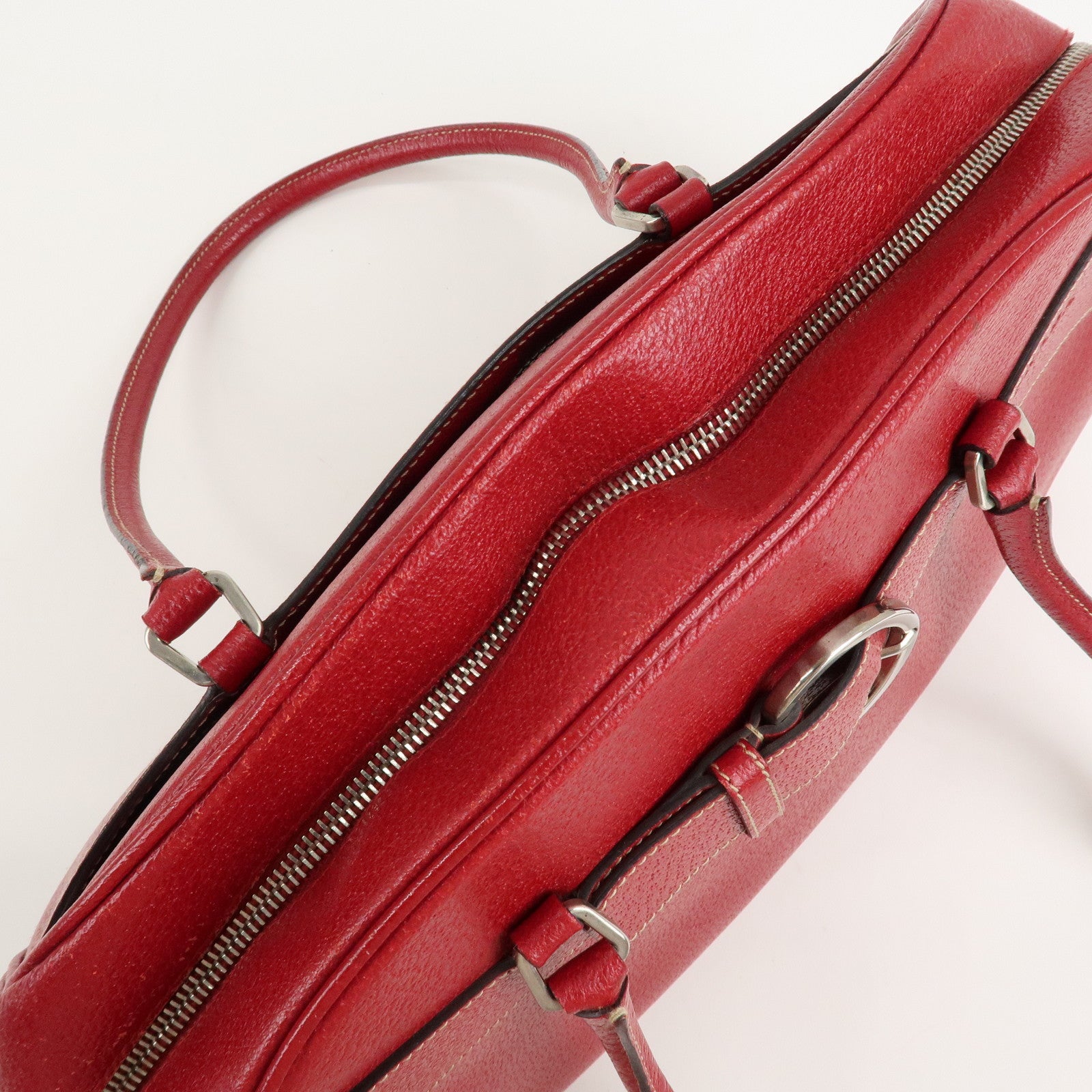 PRADA Leather Shoulder Bag Hand Bag Red B10748 F/S