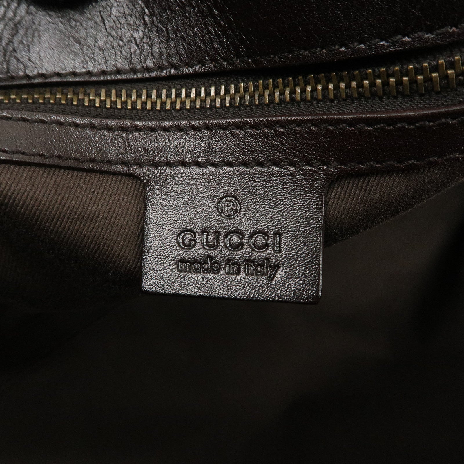 GUCCI GG Canvas Leather Tote Bag Beige Dark Brown 106251 Used