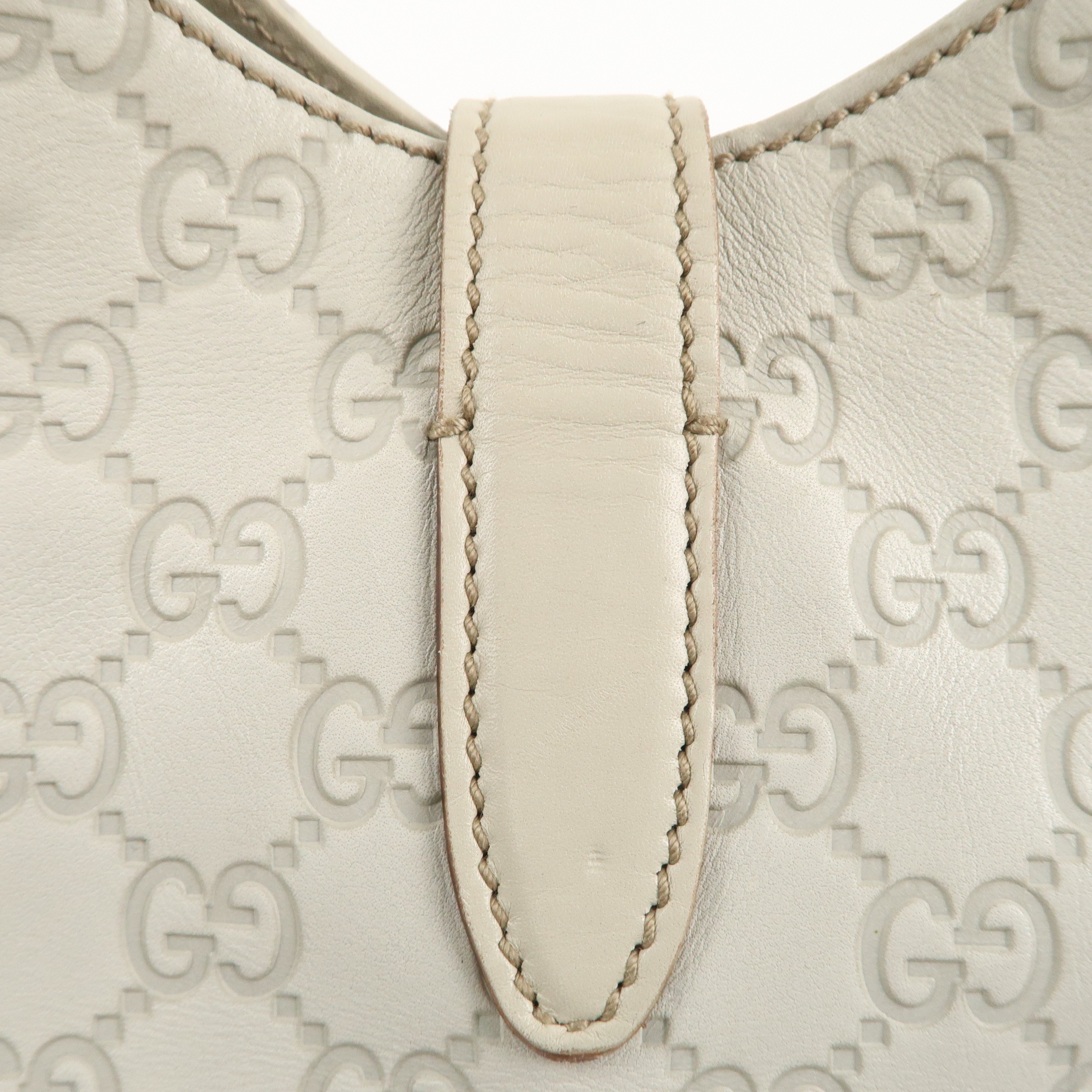 GUCCI New Jackie Guccissima Leather Shoulder Bag Ivory 145819