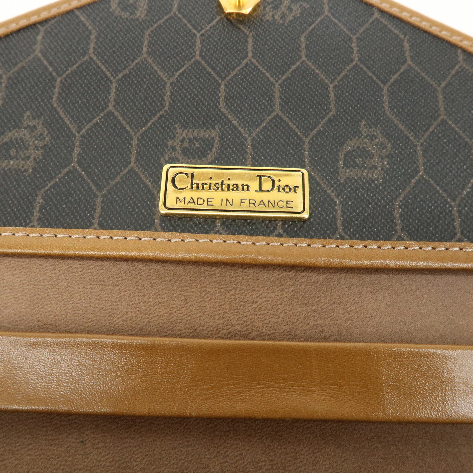 Christian Dior Honeycomb PVC Leather Chain Shoulder Crossbody Bag