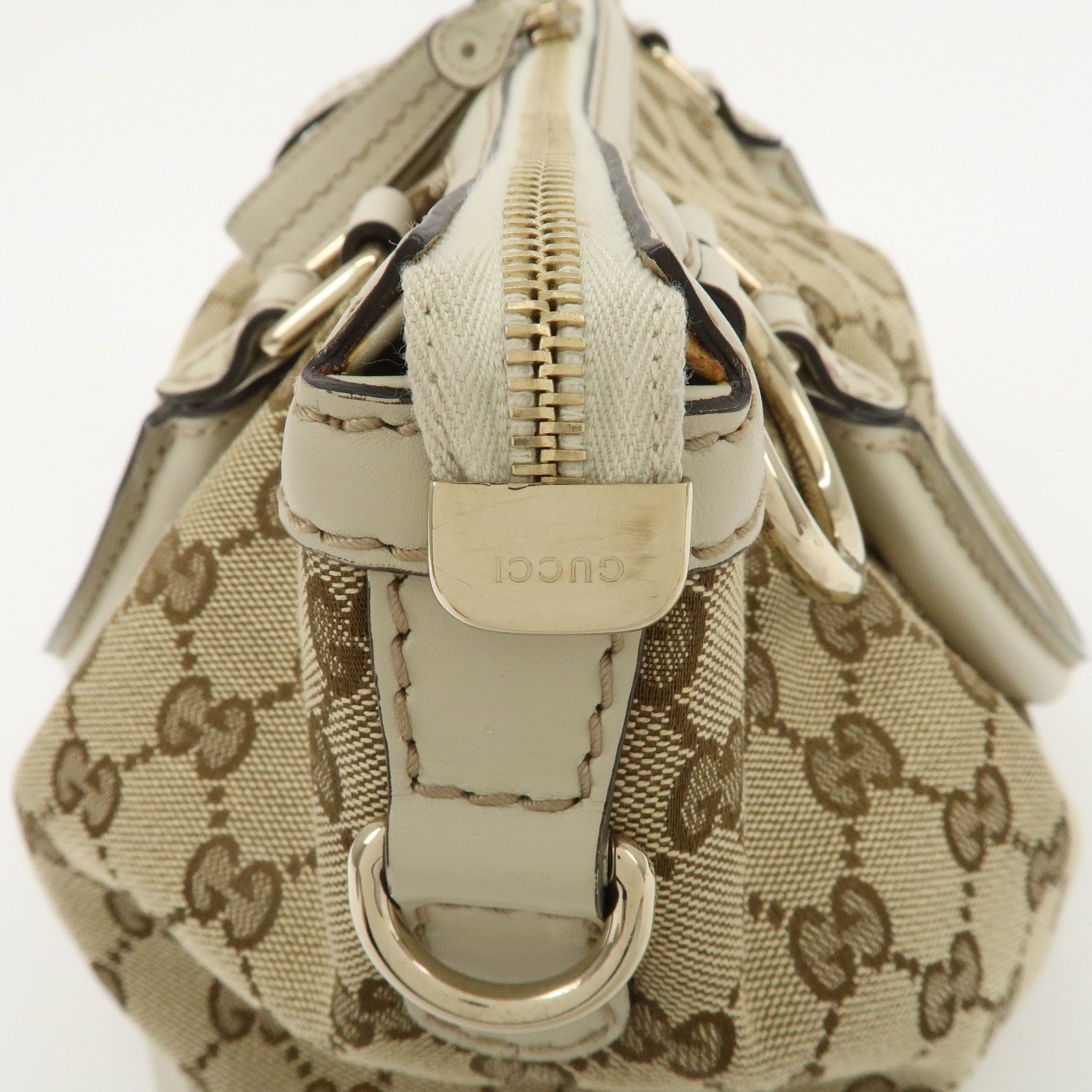 GUCCI Sukey GG Canvas Leather 2Way Bag Hand Bag Beige Ivory