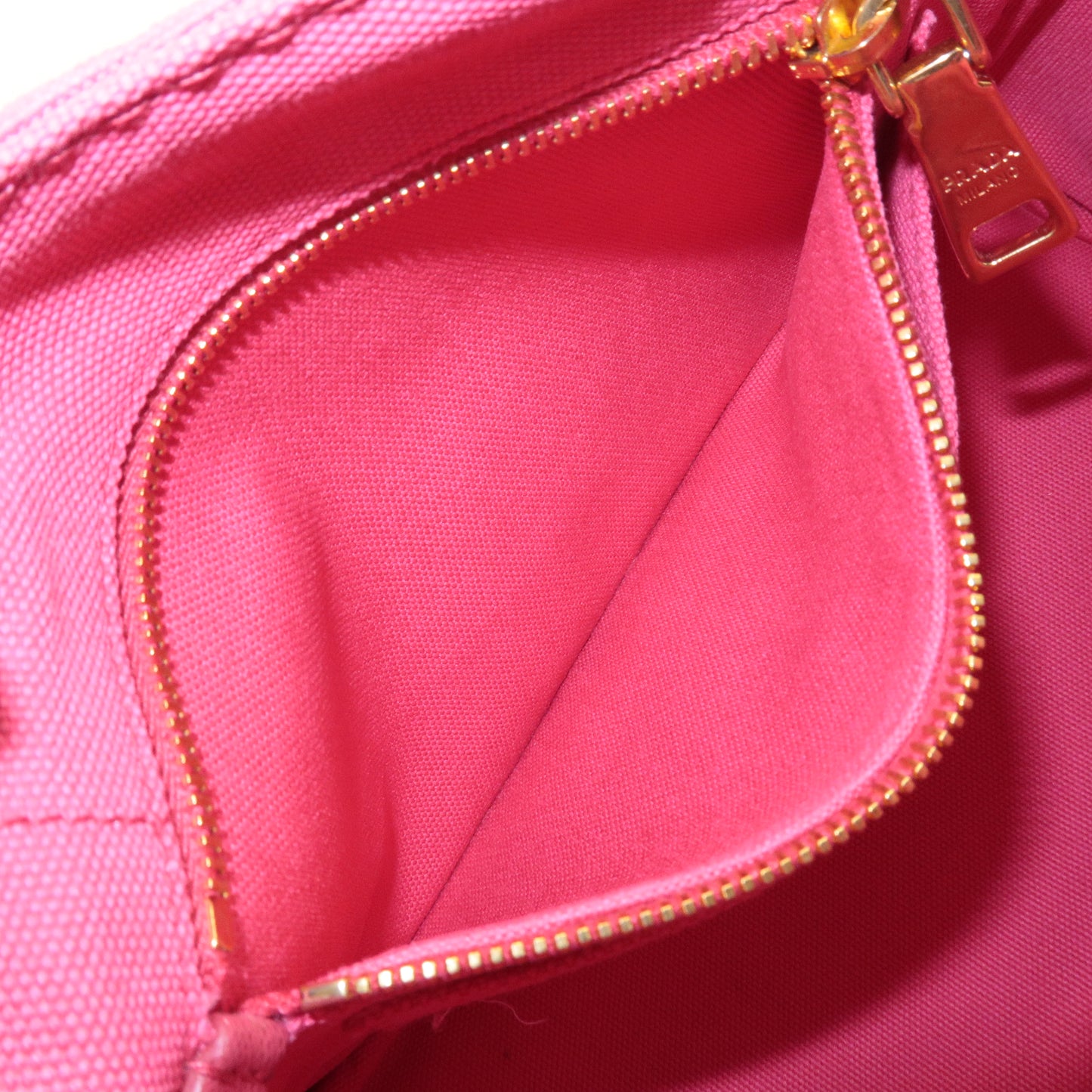 PRADA Logo Canapa Mini Canvas 2Way Shoulder Bag Pink 1BG439