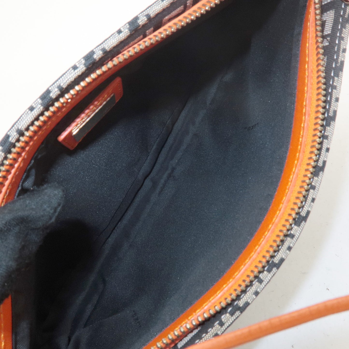 FENDI Zucchino Leather Hand Bag Shoulder Bag 8BR042