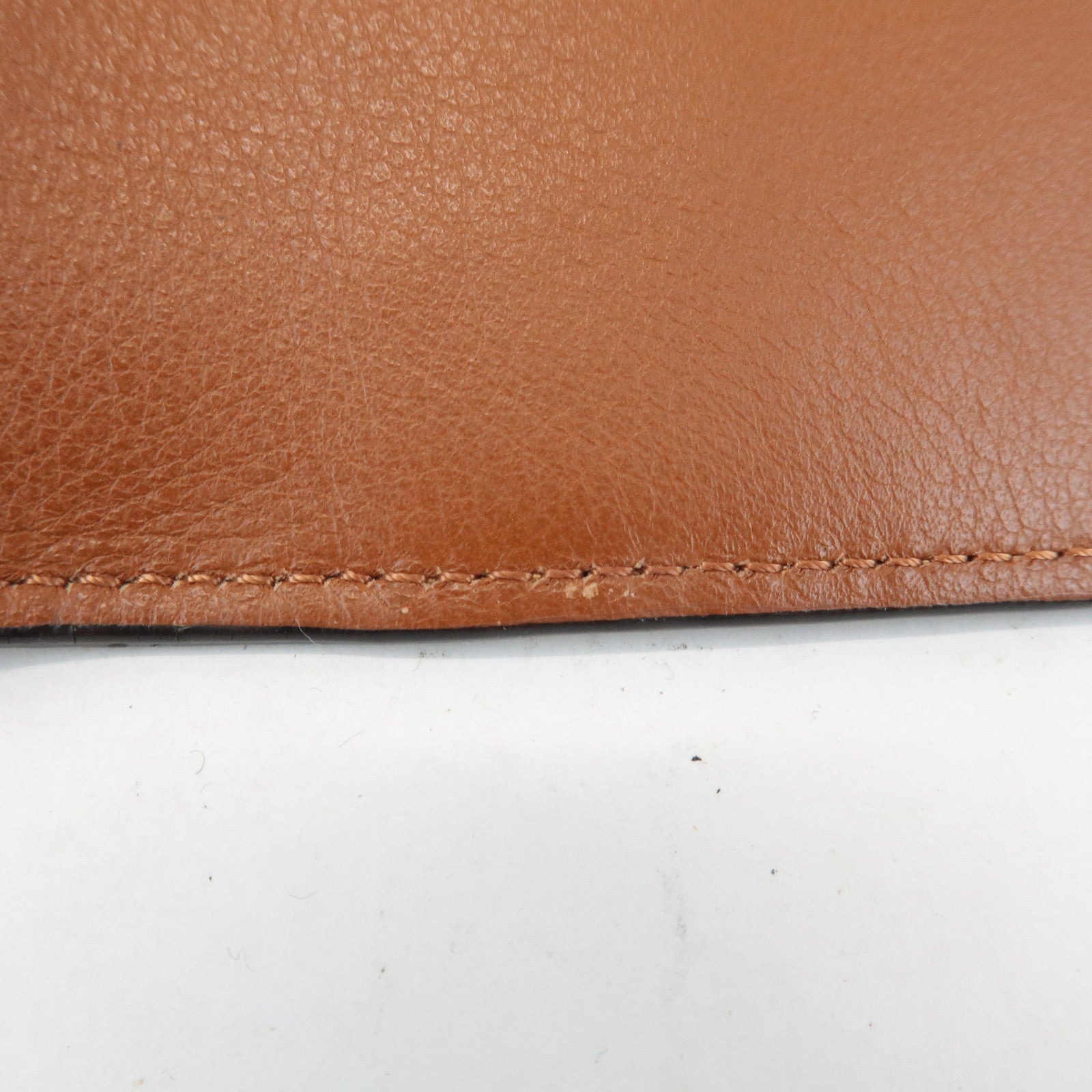 CHLOE Alphabet Leather Small Tri-fold Compact Wallet Brown Used