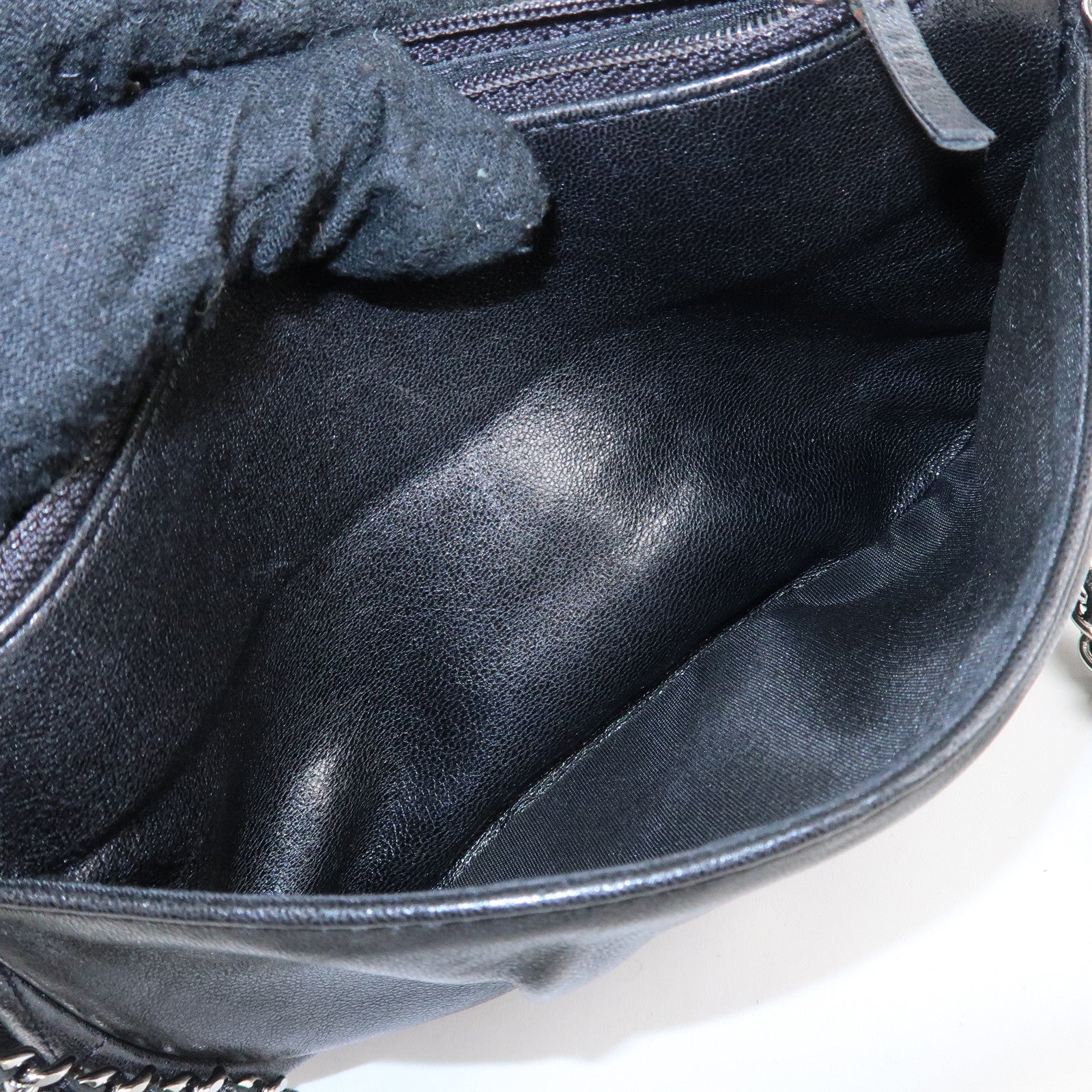 CHANEL COCO Mark Lamb Skin Half Moon Chain Shoulder Bag A40033 Used