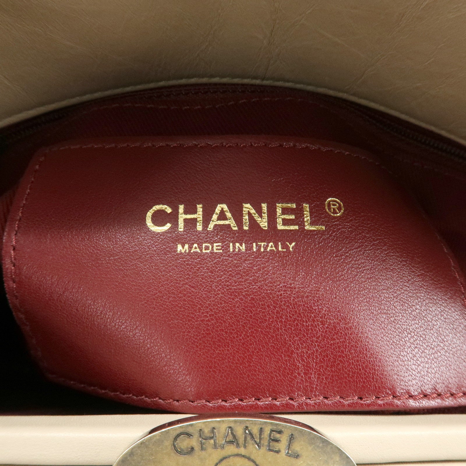 CHANEL Matelasse Leather Mademoiselle Chain Shoulder Bag A50556 Used