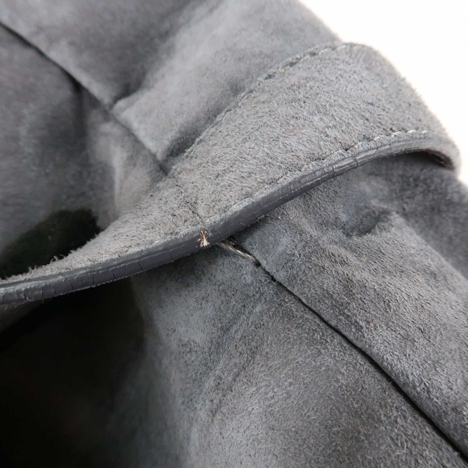 LOEWE Anagram Suede Leather Shoulder Bag Hand Bag Gray Used