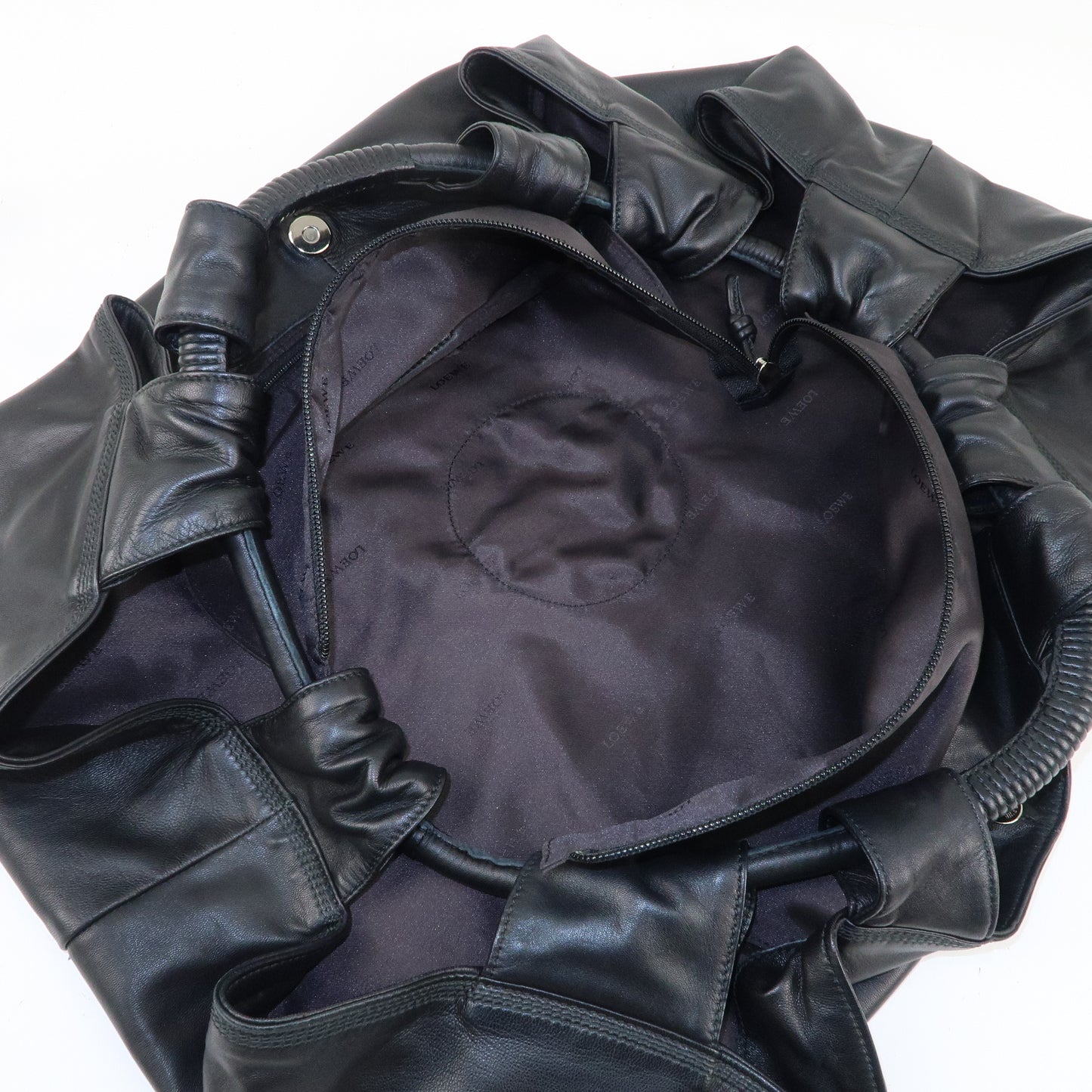 LOEWE Leather Nappa Aire Hand Bag Shoulder Bag Black