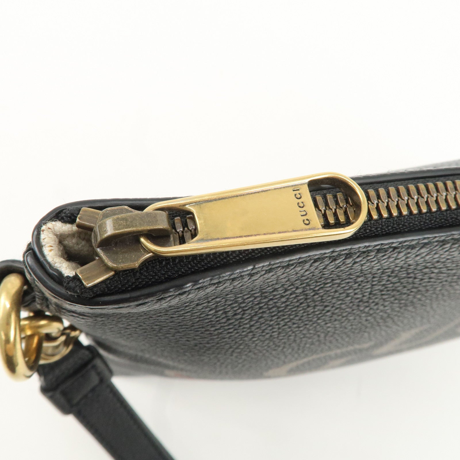 GUCCI Sherry Leather Portfolio Clutch Bag Medium Black 572770