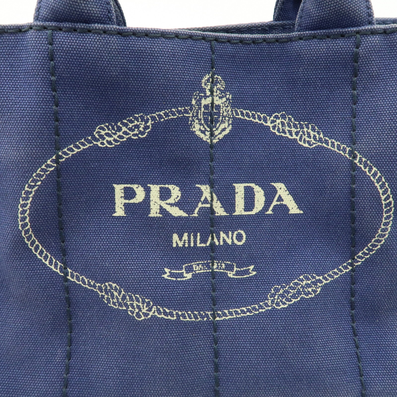 PRADA Canapa Mini Canvas 2Way Bag Hand Shoulder Bag Navy 1BG439