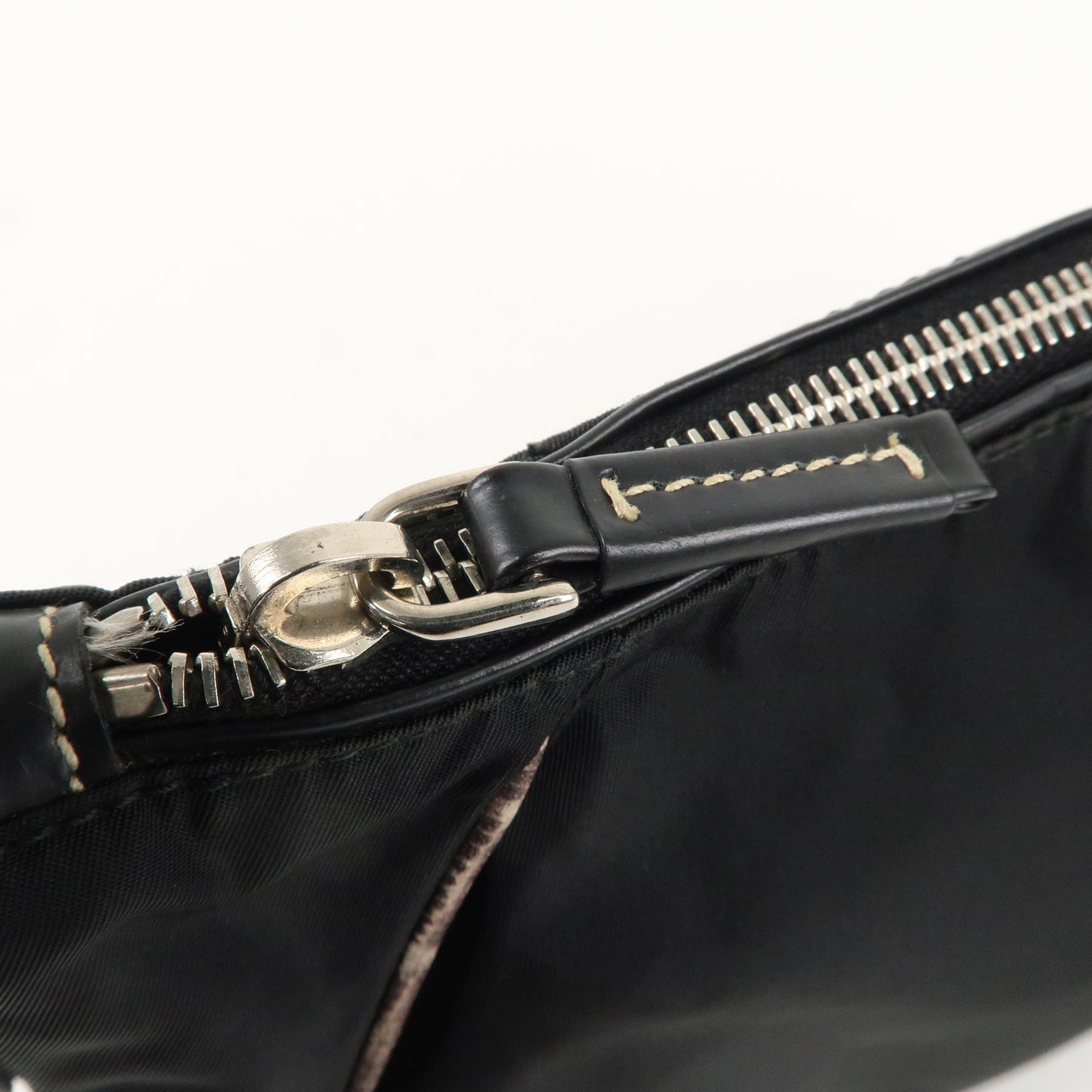 PRADA Nylon Leather One Shoulder Bag NERO Black