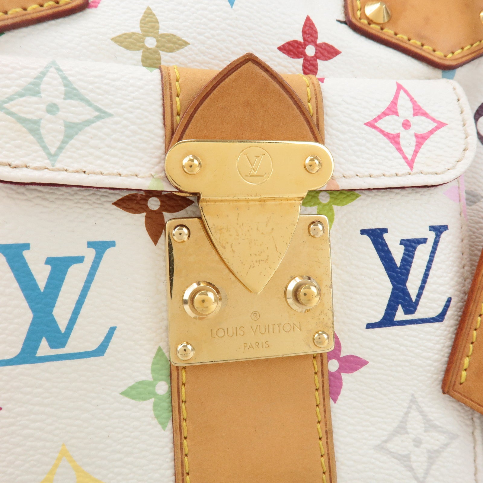 Louis Vuitton Monogram Multicolor Speedy 30 Hand Bag Blanc M92642 Used
