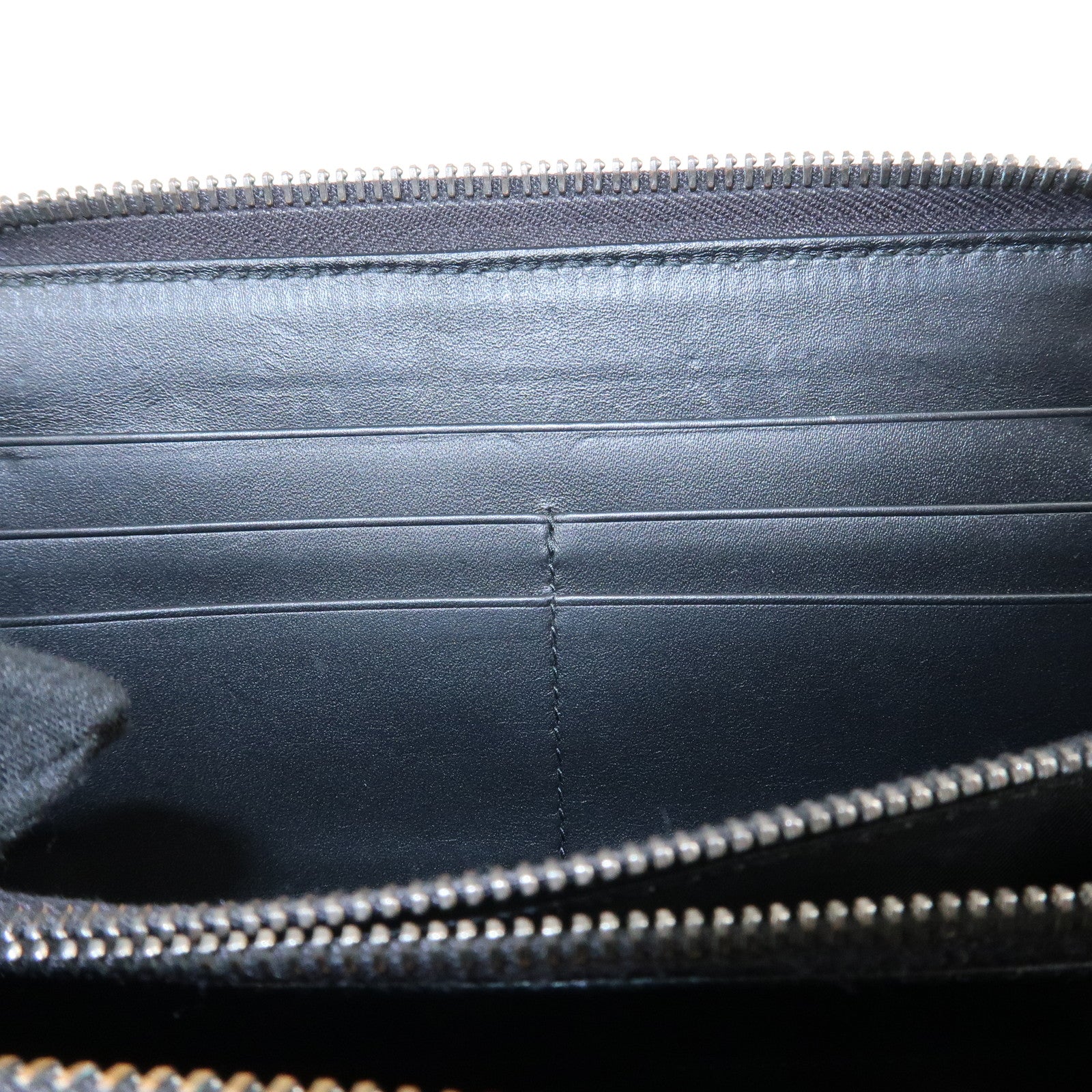 BOTTEGA VENETA Intrecciato Leather Zippy Around Long Wallet Black