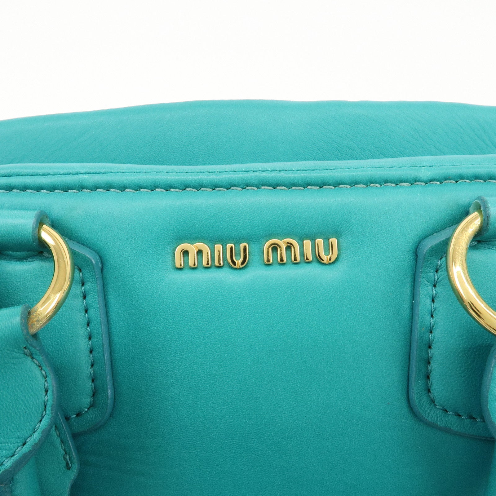 MIU MIU Leather 2 Way Bag Hand Bag Shoulder Bag RN0522