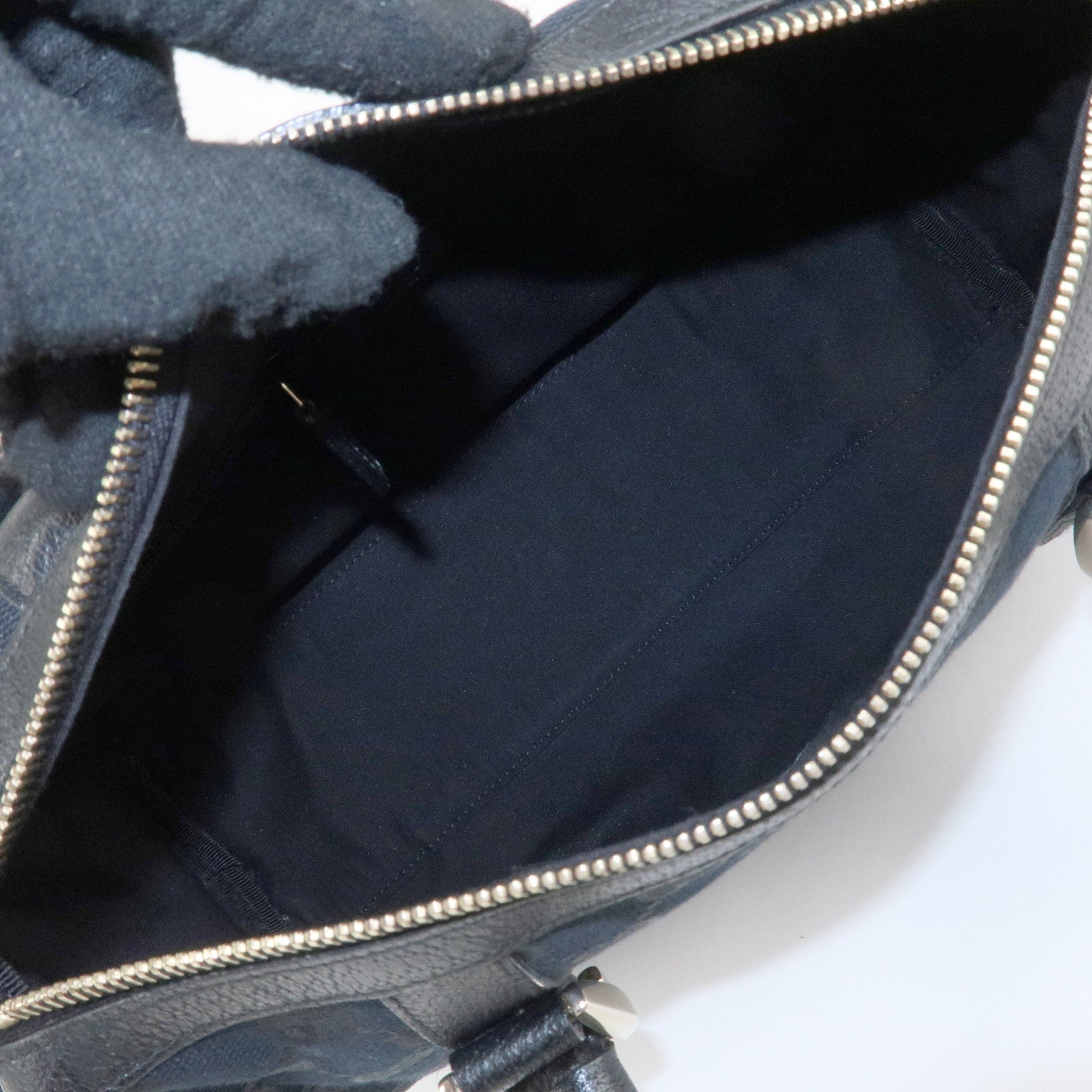 GUCCI Abbey GG Canvas Leather Mini Boston Bag Black 130942 Used