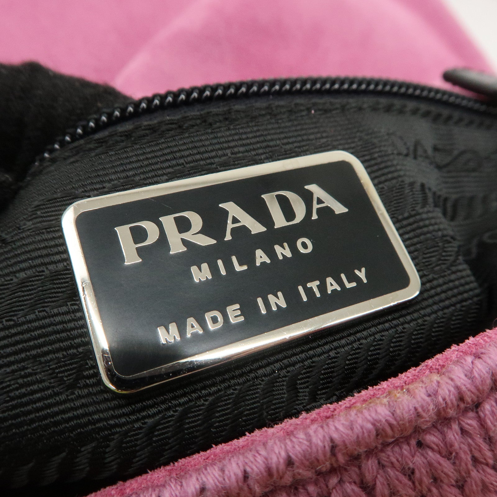 PRADA Wool Leather Shoulder Bag Lavender