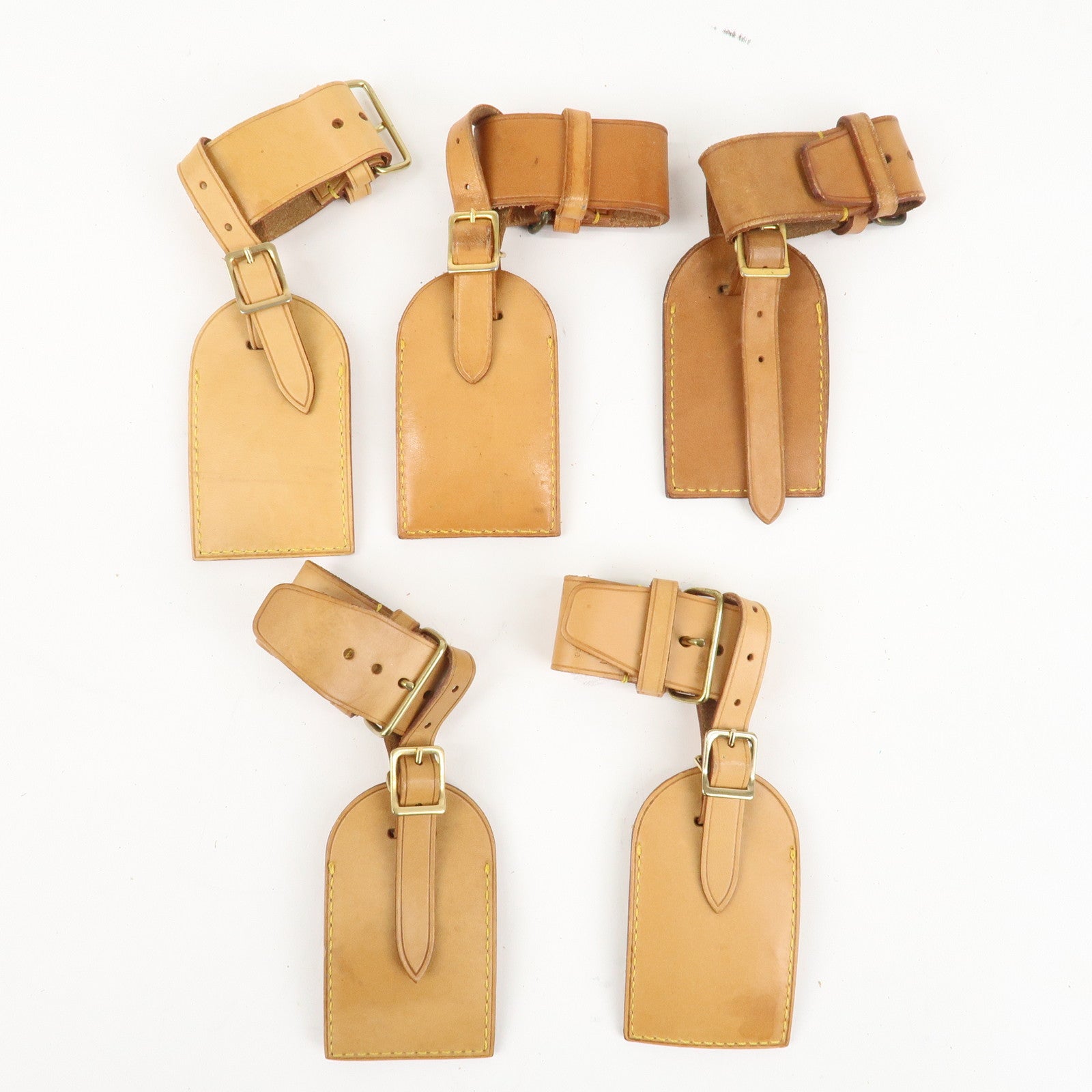 Louis Vuitton Set of 10 Leather Name Tag & Poignet Natural