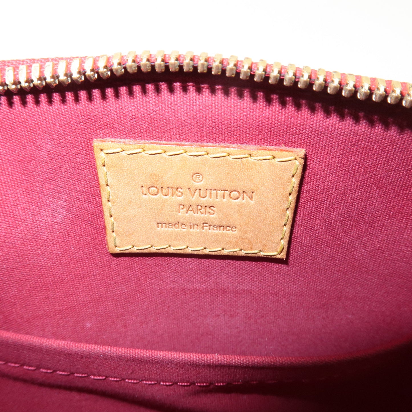 Louis Vuitton Monogram Vernis Rayures Alma BB Pomme d'Arour M91593
