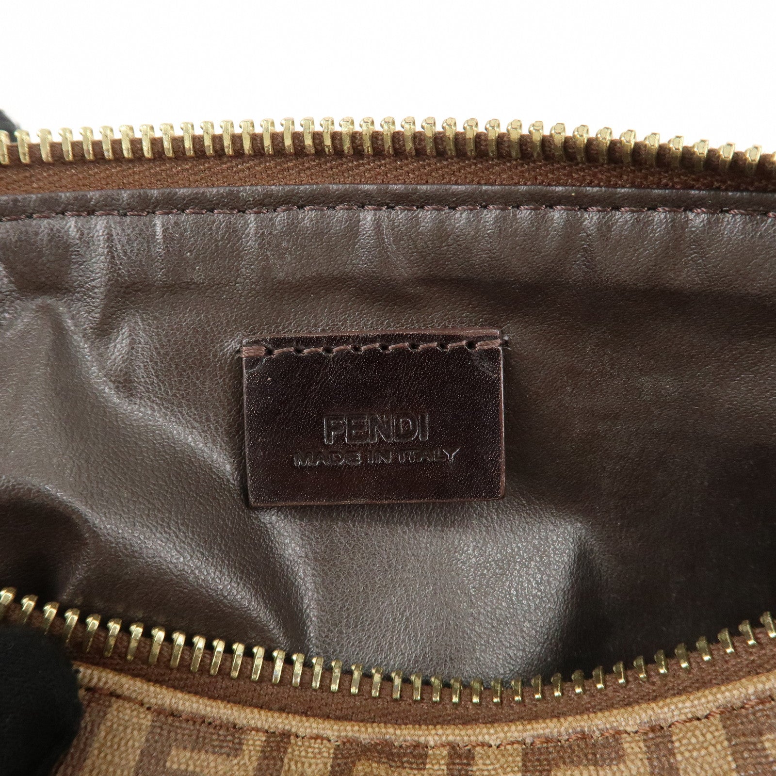 FENDI Zucchino PVC Pouch Brown 7N0074