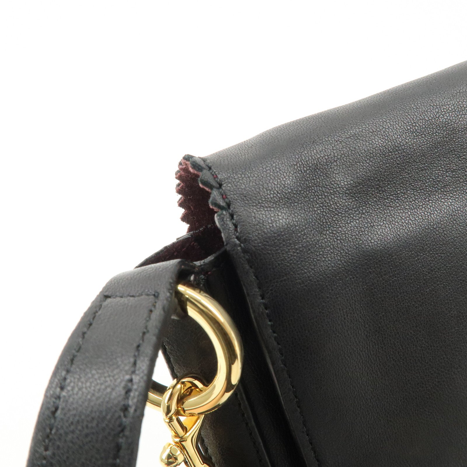 LOEWE Anagram Leather Tassel 2Way Shoulder Bag  Black 315.82.E29 Used