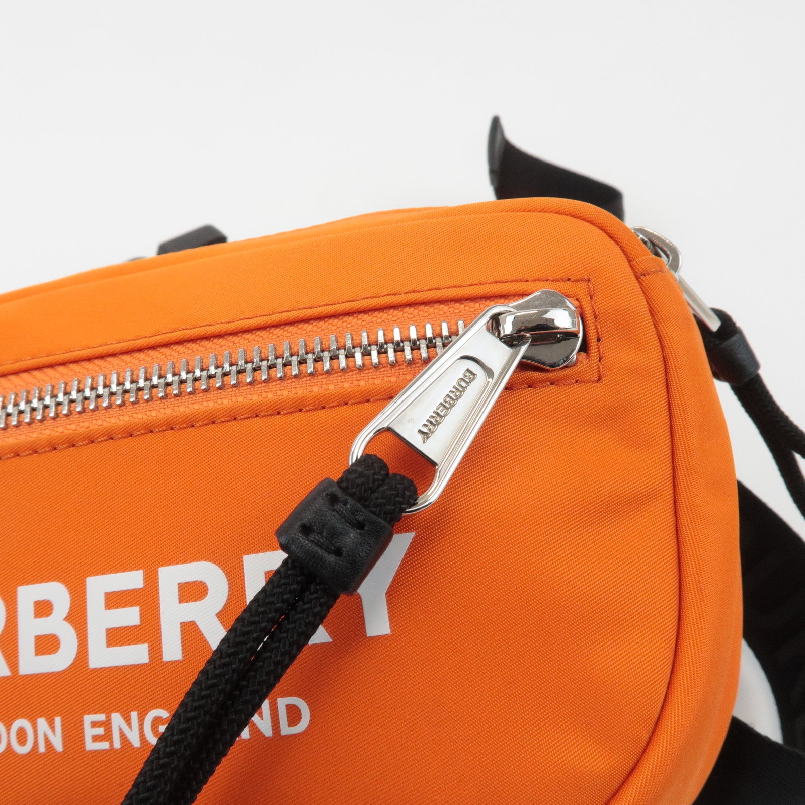 BURBERRY London Nylon Leather Waist Bag Crossbody Bag Orange